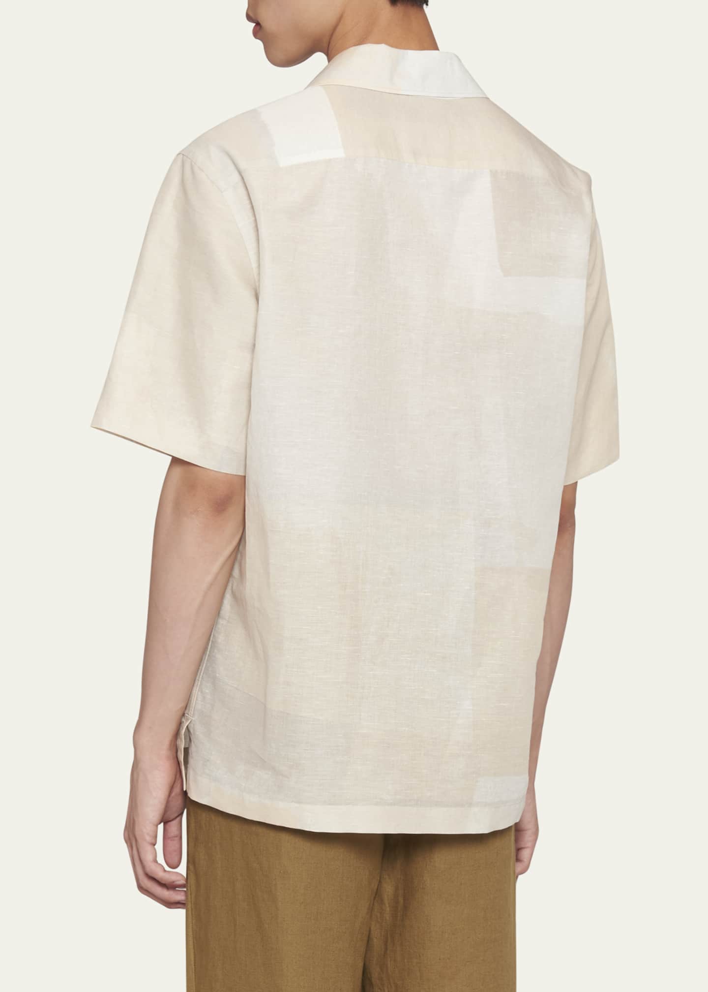 ZEGNA Men's Linen-Cotton Camp Shirt - Bergdorf Goodman