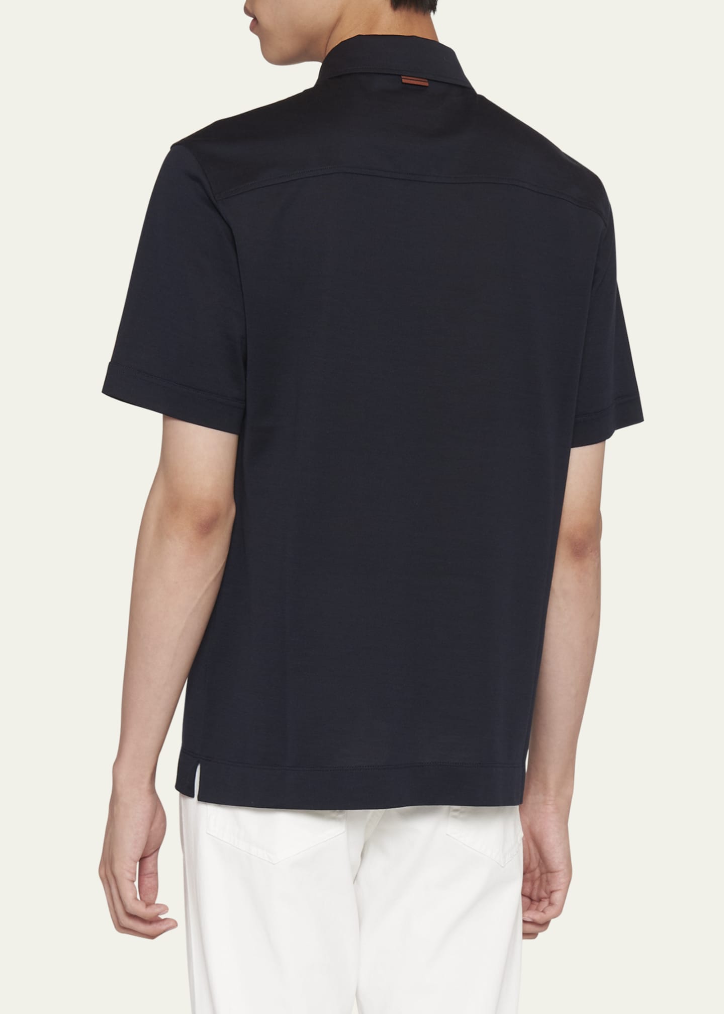 ZEGNA Men's Leggerissimo Silk-Cotton Polo Shirt - Bergdorf Goodman