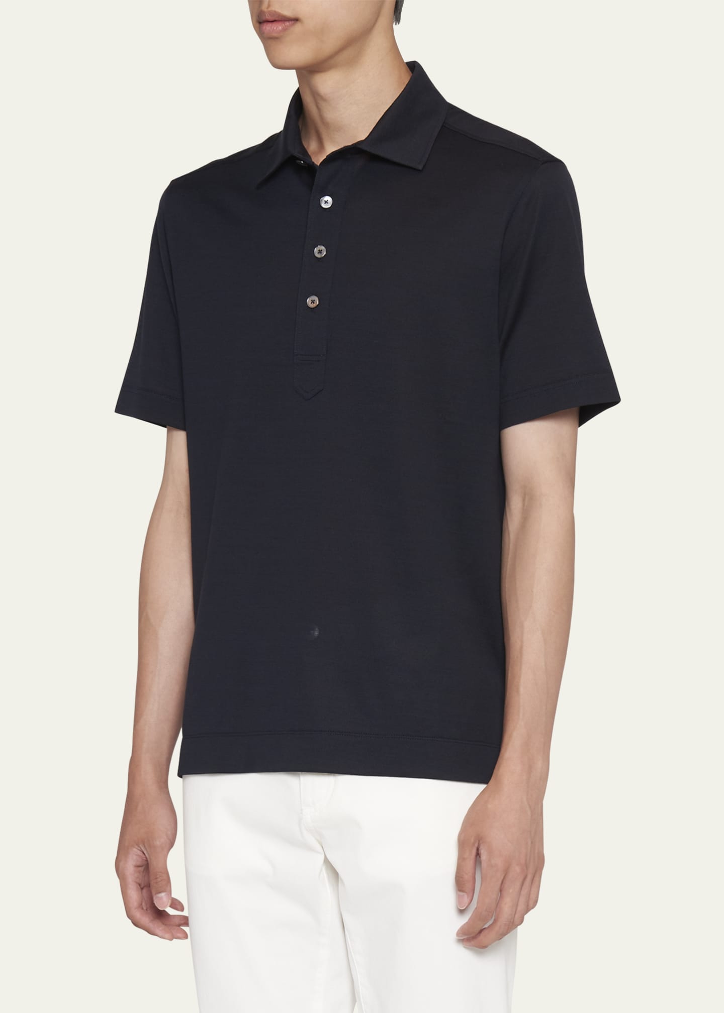 ZEGNA Men's Leggerissimo SilkCotton Polo Shirt Bergdorf Goodman