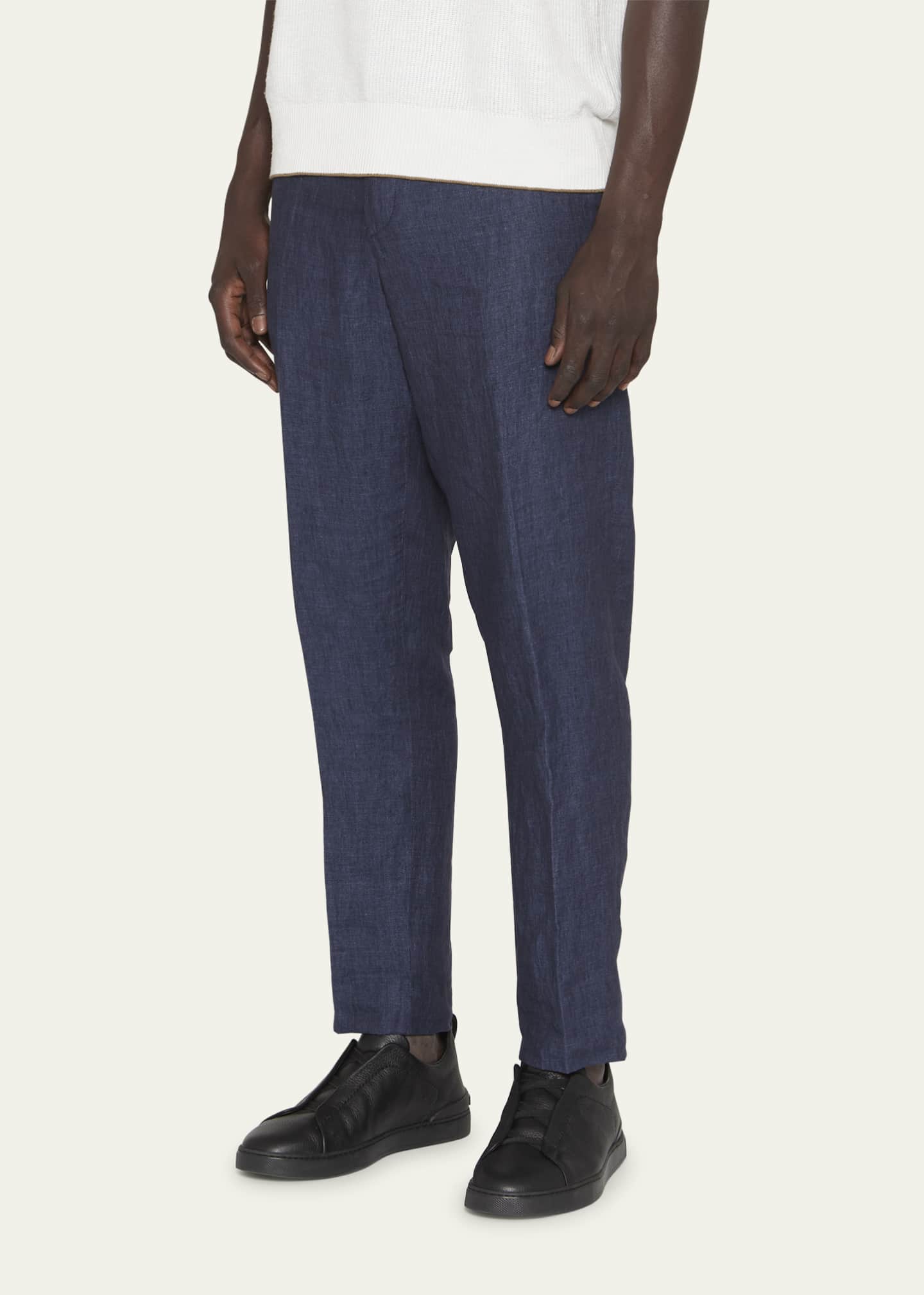 ZEGNA Men's Solid Linen Drawstring Pants Bergdorf Goodman