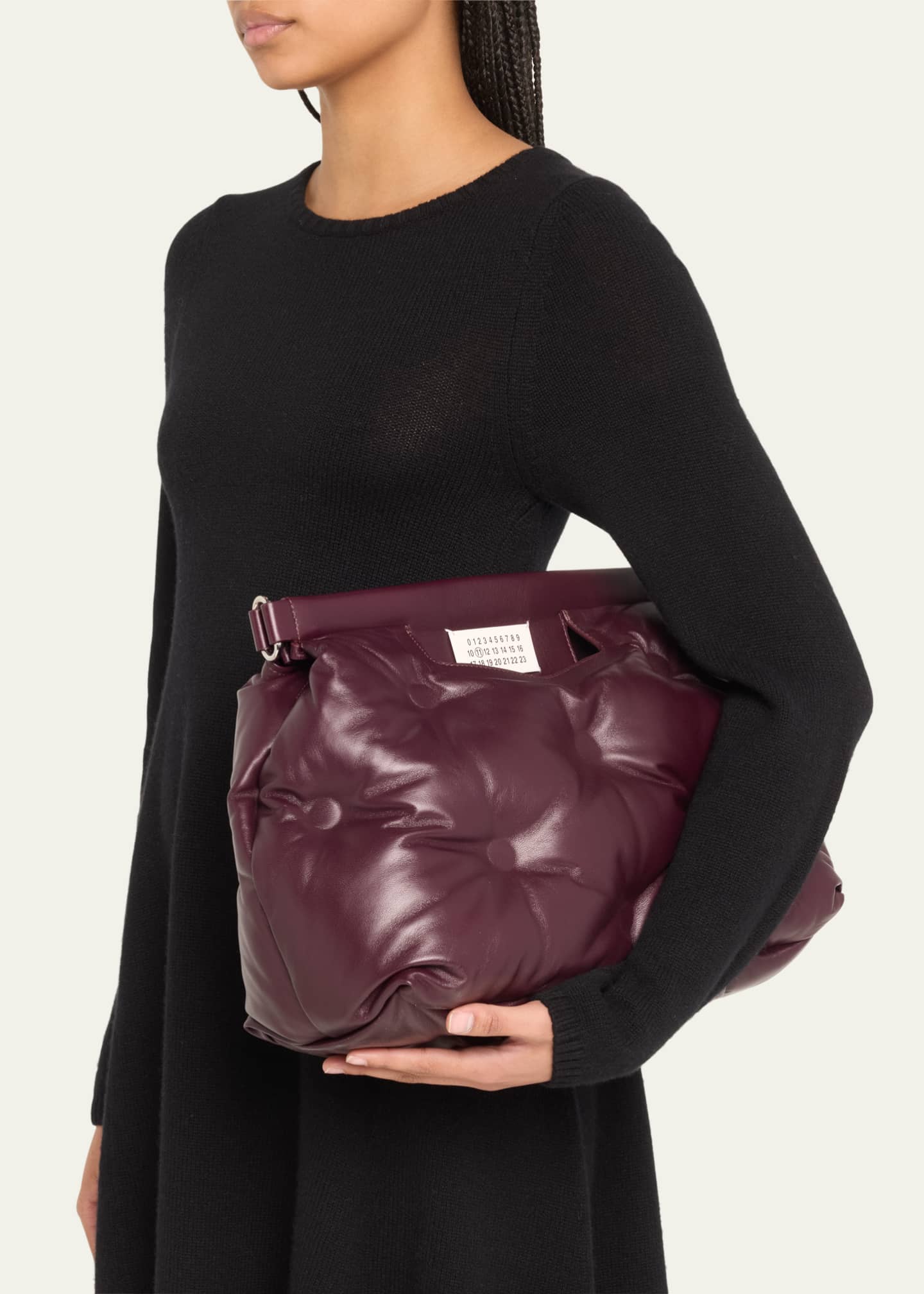 Maison Margiela Glam Slam Classique Quilted Clutch Bag Merlot