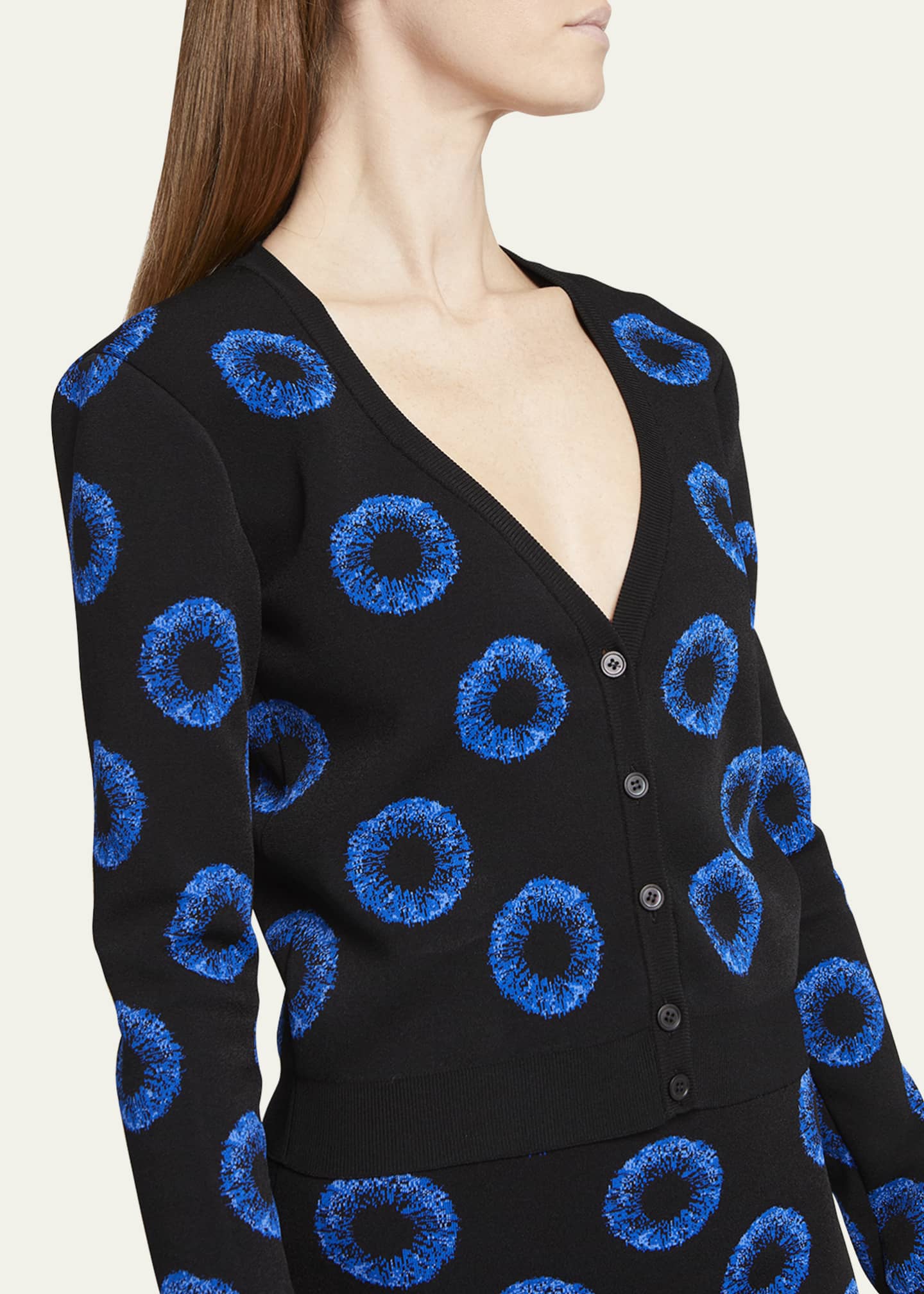 Alexander McQueen Iris Printed Button-Front Cardigan - Bergdorf