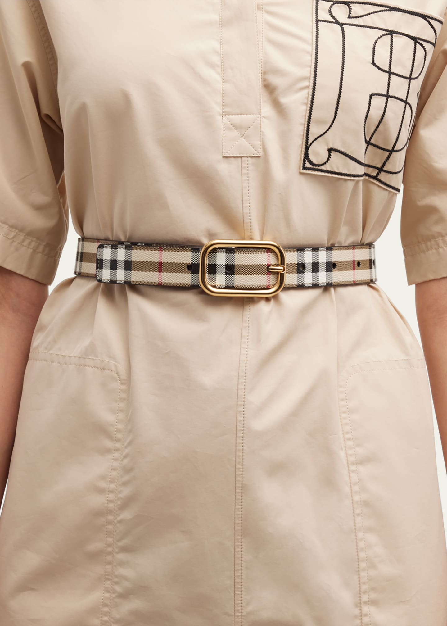 Burberry Check Mixed Media Belt Bergdorf Goodman
