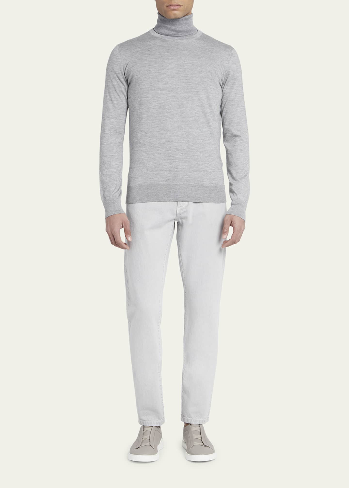 ZEGNA Men's Casheta Cashmere-Silk Crewneck Sweater Image 2 of 5