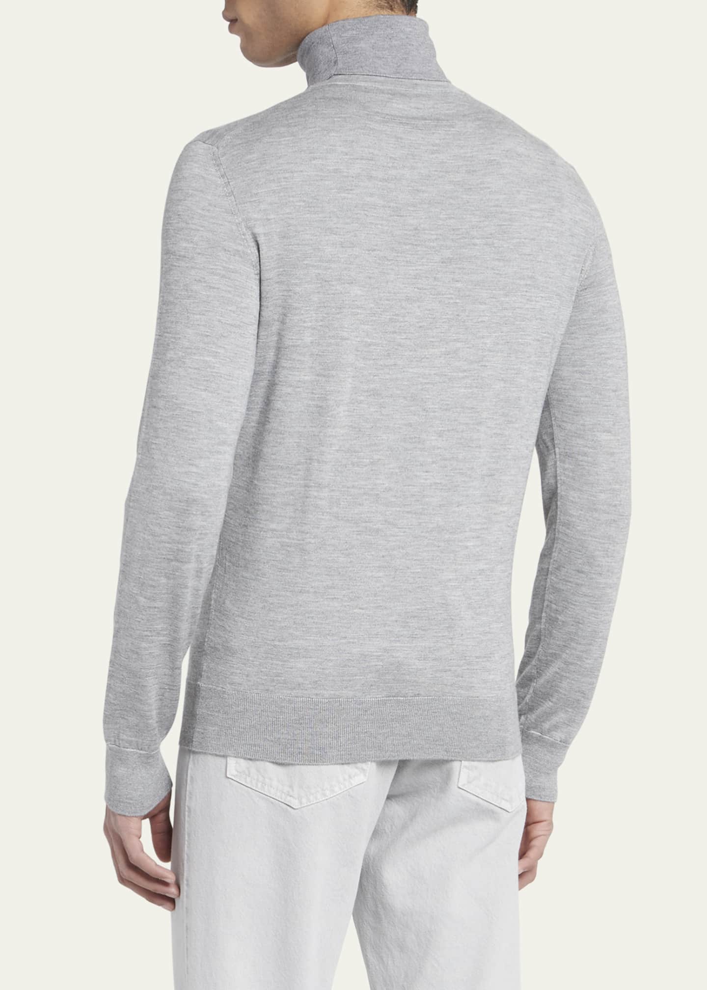 Turtleneck Cashmere Blend Sweater in Grey - Zegna