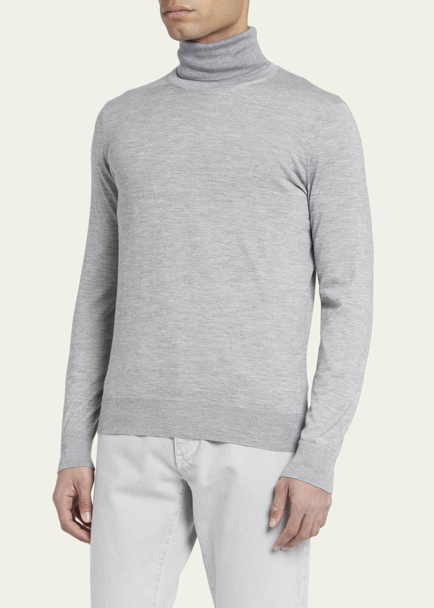 ZEGNA Men's Casheta Cashmere-Silk Crewneck Sweater Image 4 of 5