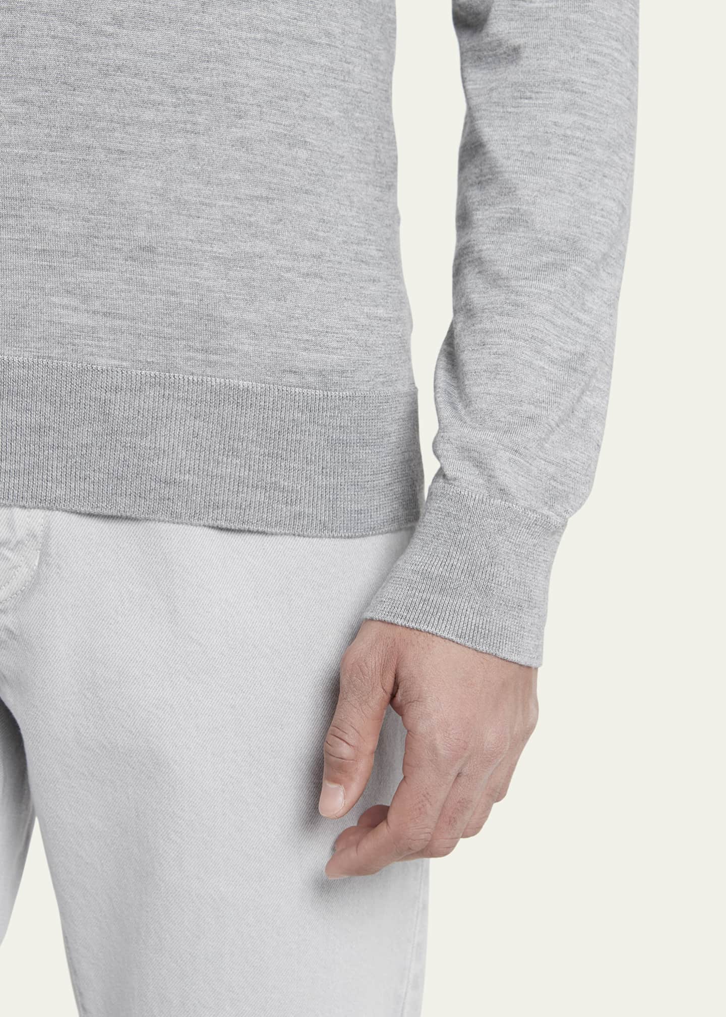 ZEGNA Men's Casheta Cashmere-Silk Crewneck Sweater Image 5 of 5