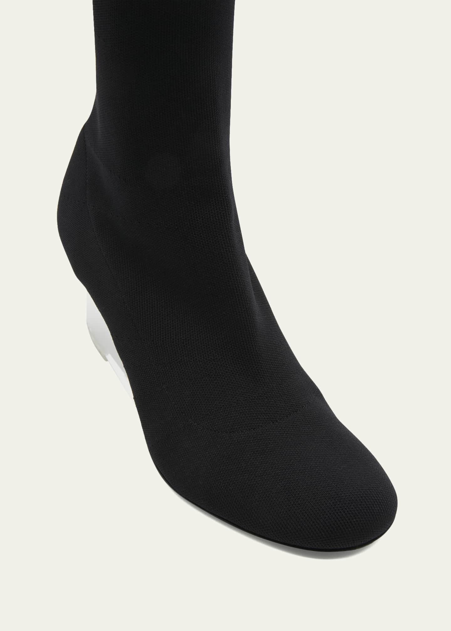 Alexander McQueen Knit ClearWedge Sock Booties Bergdorf Goodman