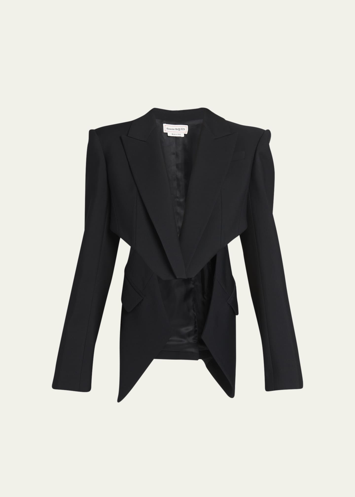 Luxury Black Deep Plunge Blazer main image 1