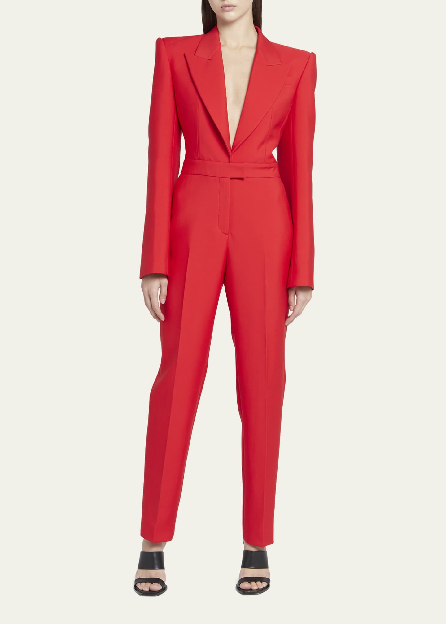 Alexander McQueen OpenBack Tailored Jumpsuit Bergdorf Goodman
