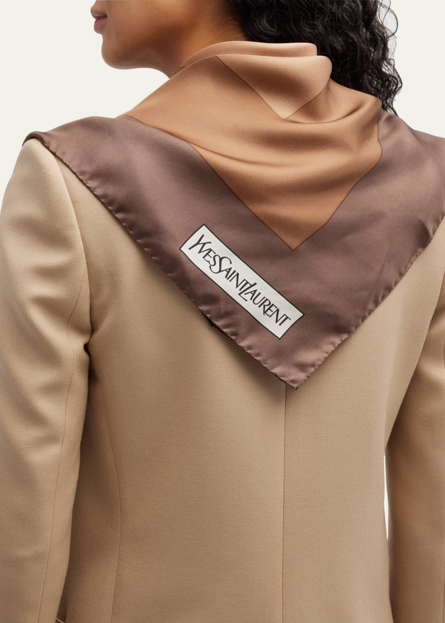 スカーフ SCARVES SAINT LAURENT BEIGE Saint Laurent - Beige Leopard Print Silk Scarf | Mitchell Stores