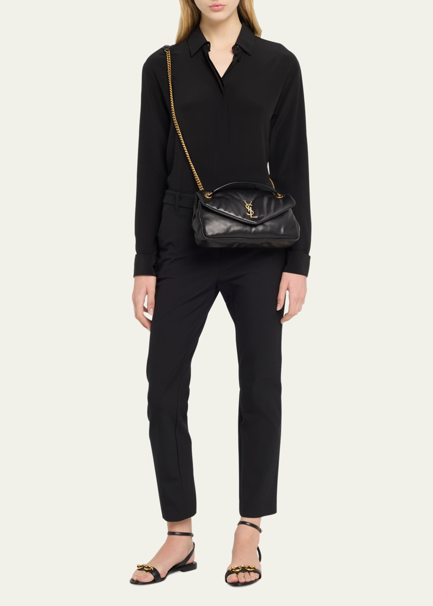 Calypso Patent Leather Shoulder Bag in Black - Saint Laurent