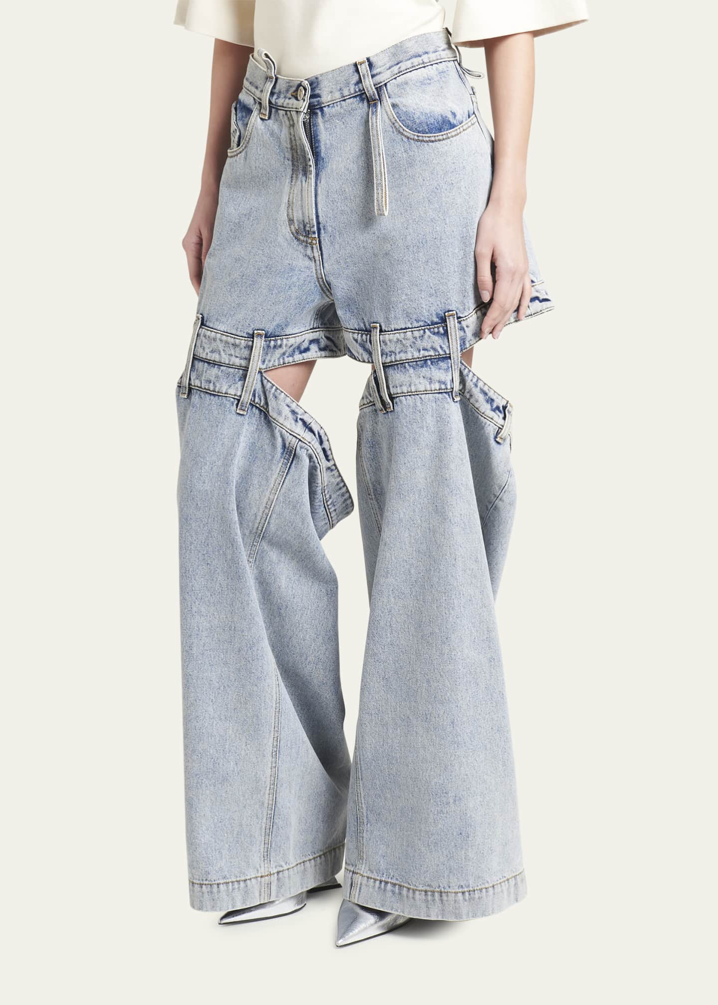 The Attico Ashton Long Pants with Split Detail - Bergdorf Goodman