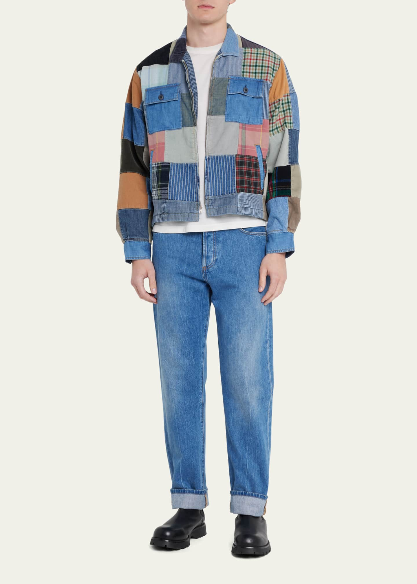 RE/DONE Men's Multi-Fabric Patchwork Blouson Jacket - Bergdorf Goodman