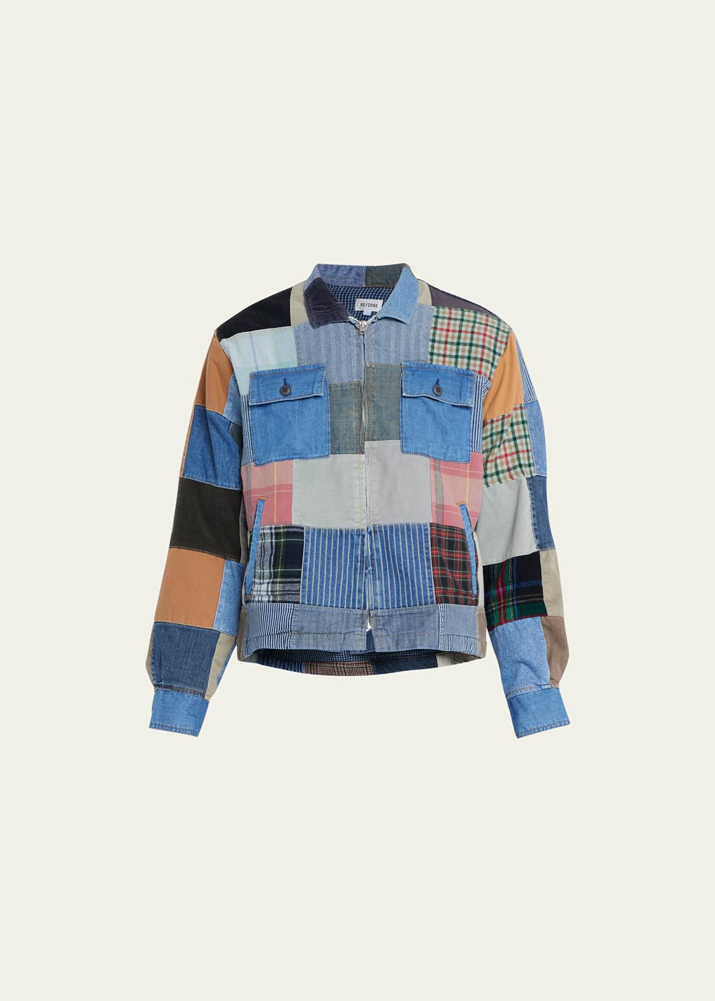 RE/DONE Men's Multi-Fabric Patchwork Blouson Jacket