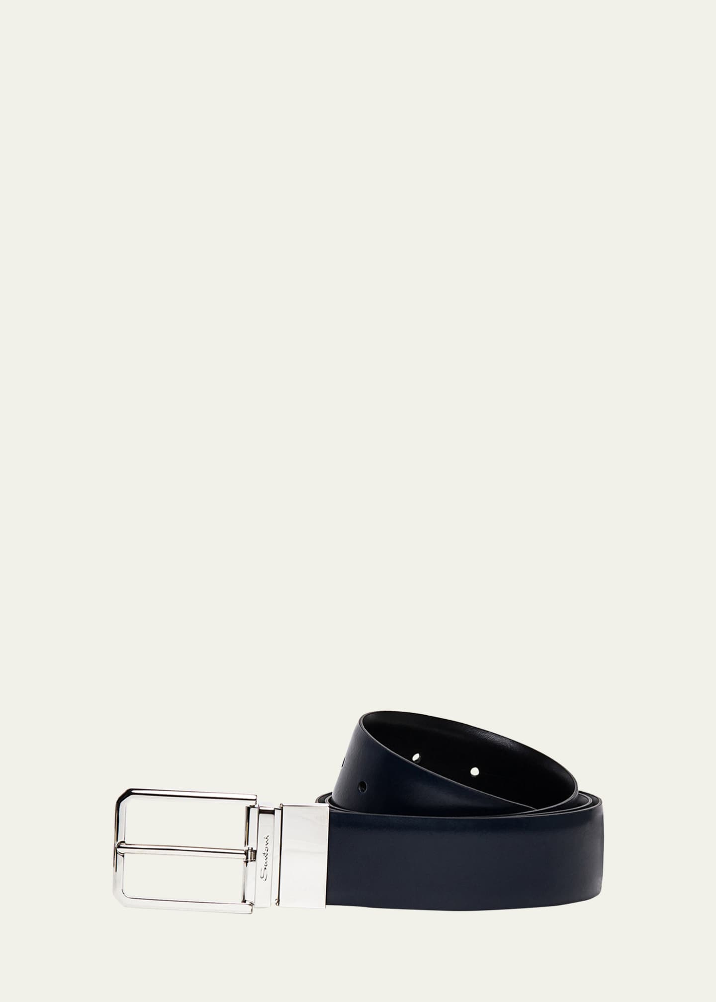 Santoni Men's Reversible Leather Belt Image 3 of 3