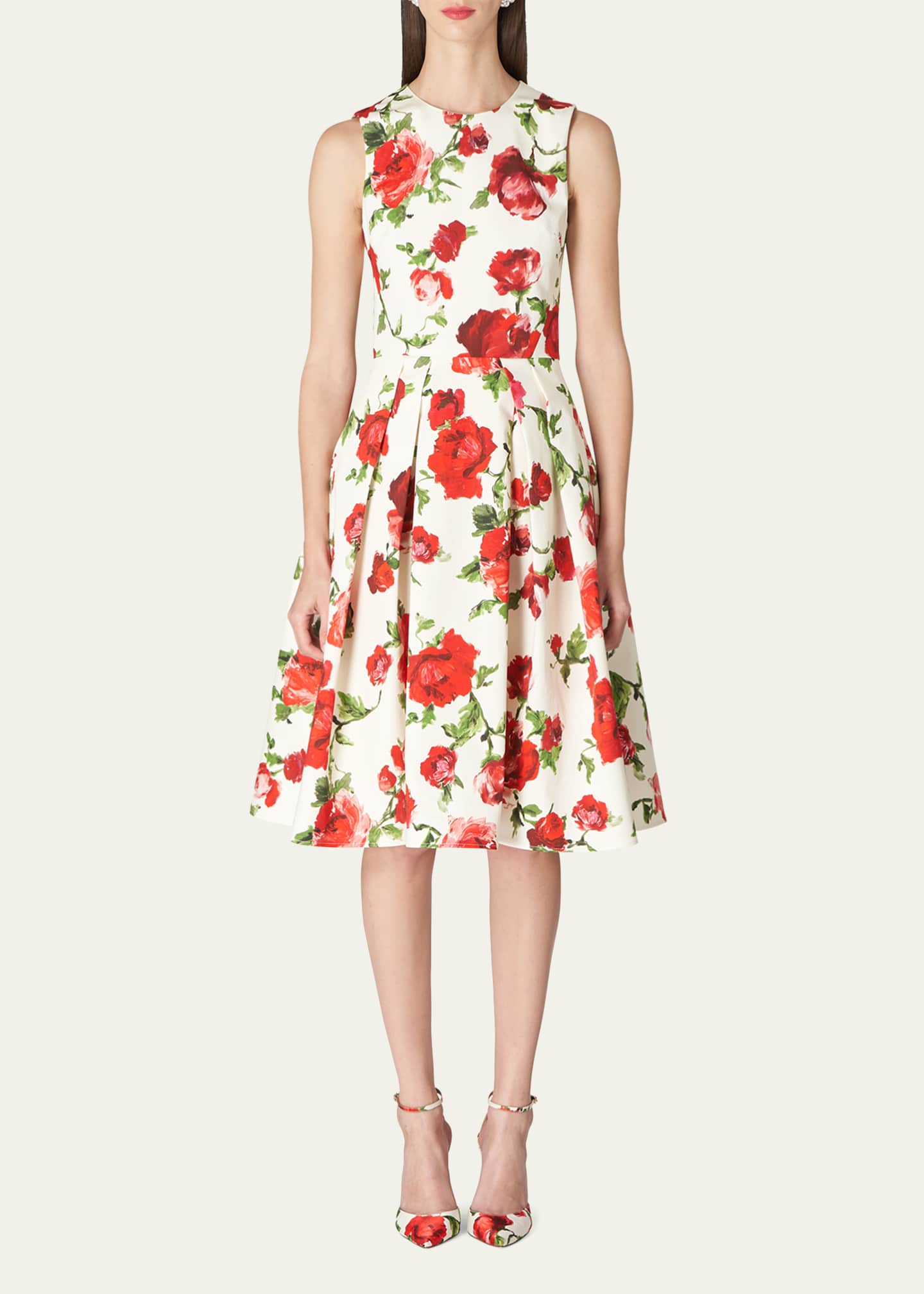 Carolina Herrera Floral Print A-Line Midi Dress - Bergdorf Goodman
