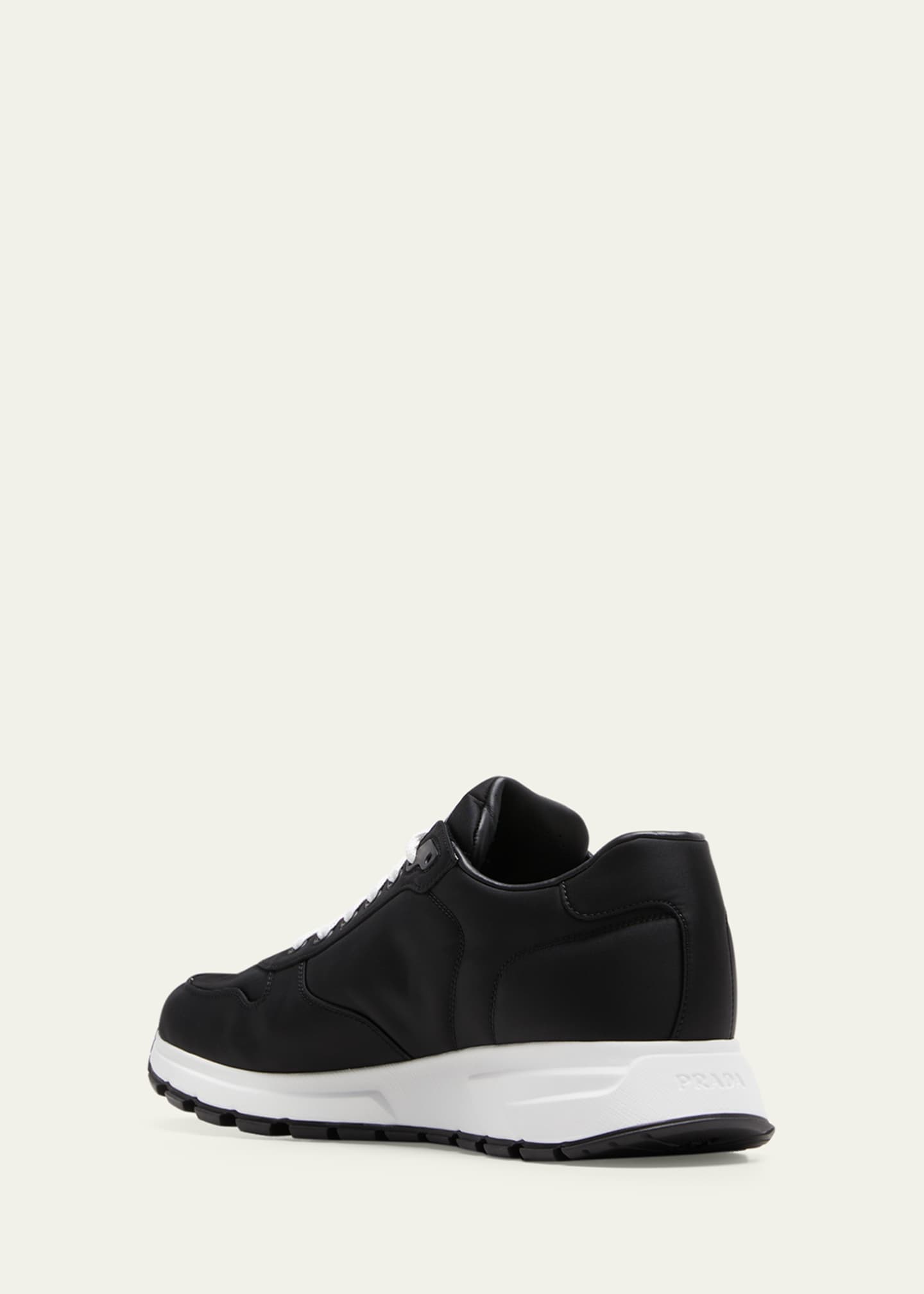 Men's Prax Triangle Logo Nylon Low-Top Sneakers