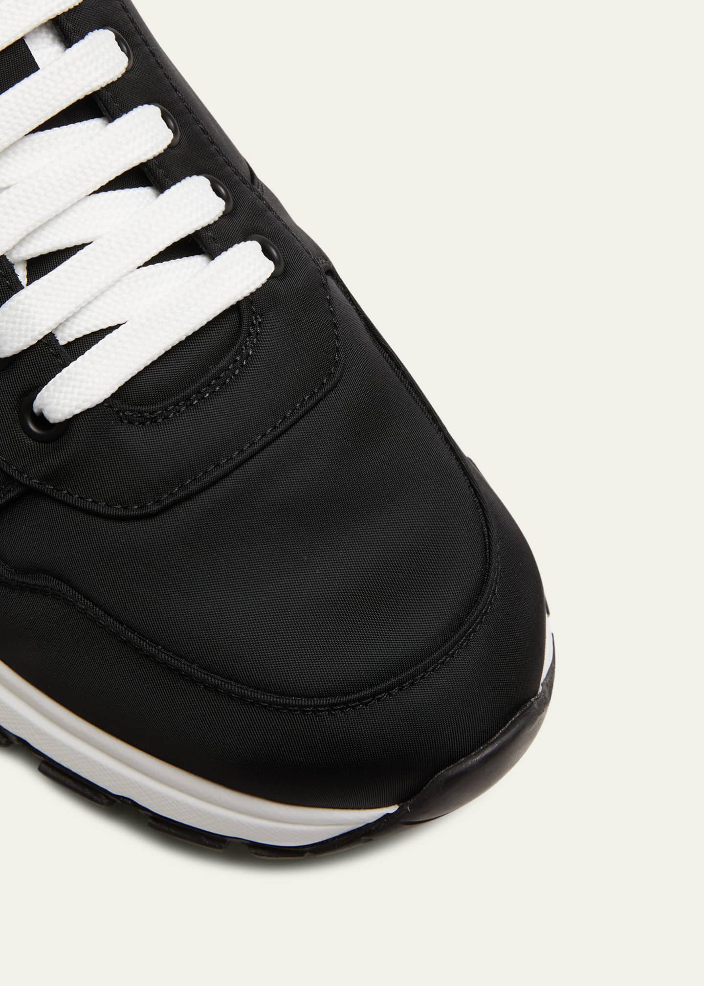 Men's Prax Triangle Logo Nylon Low-Top Sneakers