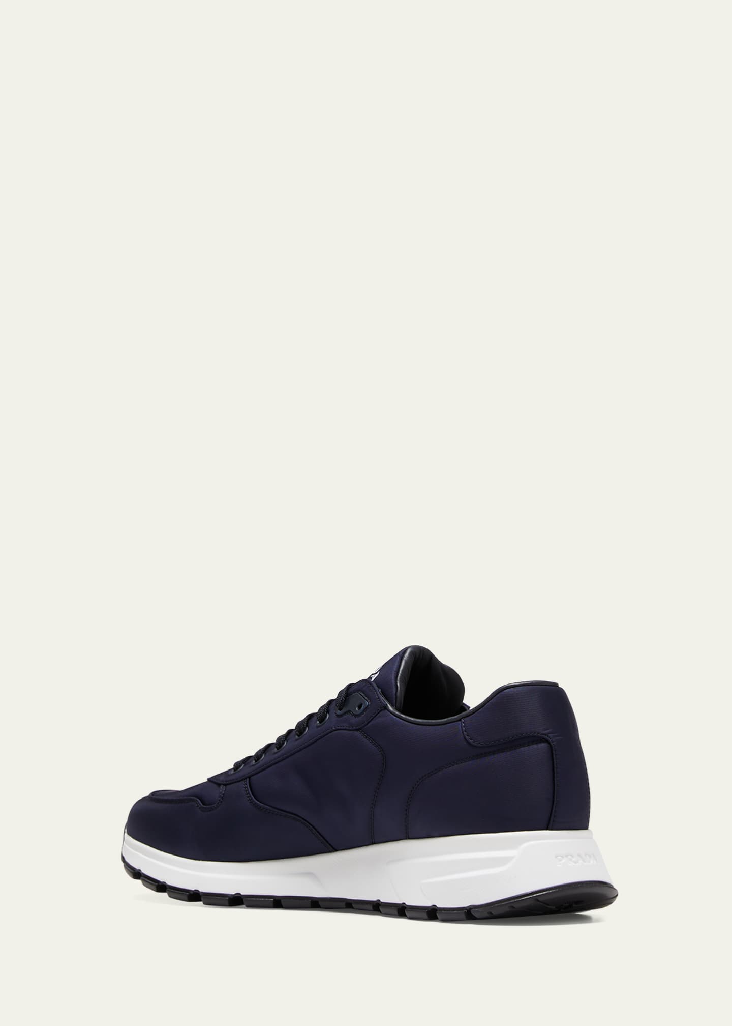 Men's Prax Triangle Logo Nylon Low-Top Sneakers