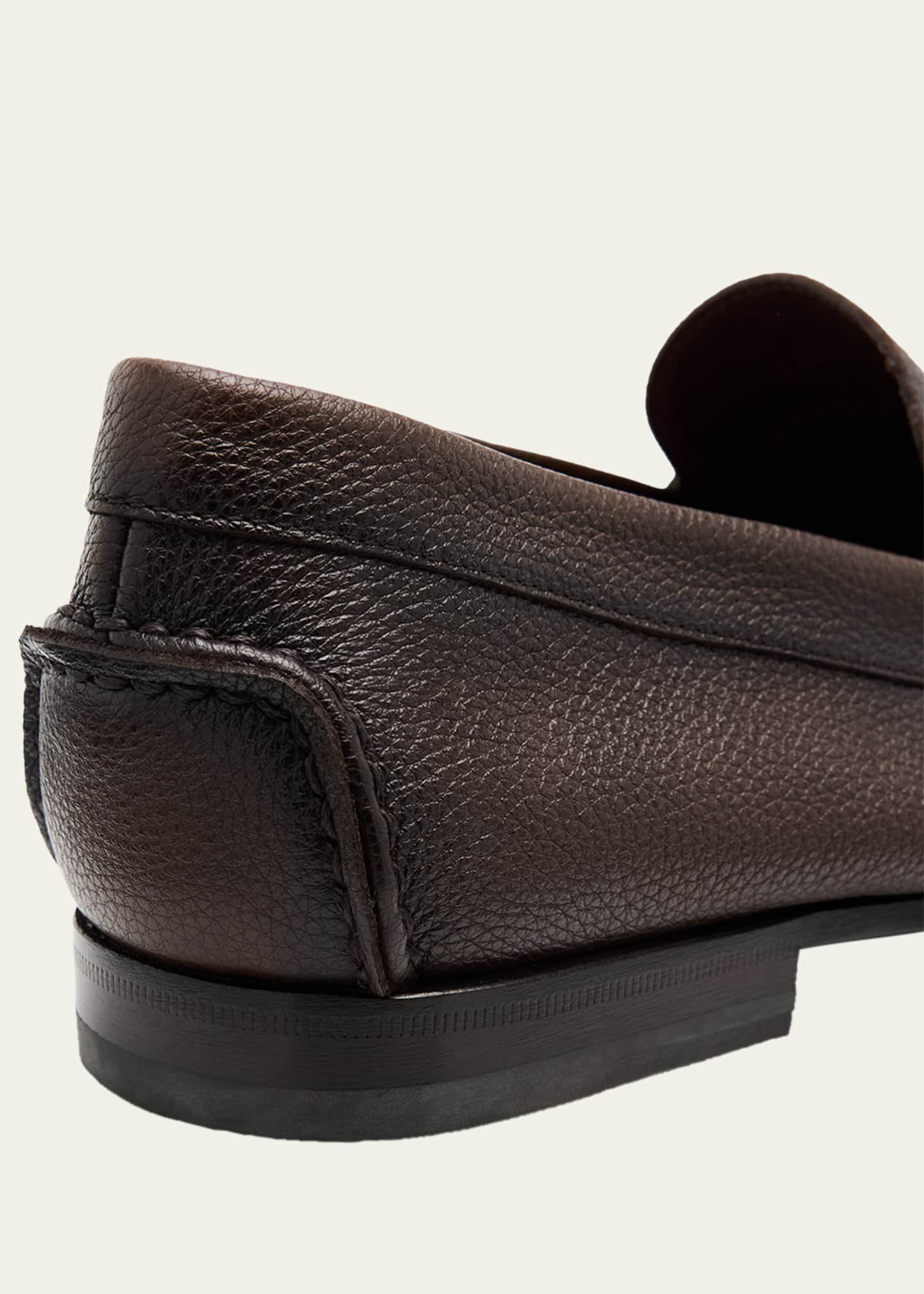 Santoni Men's Ikangia Leather Penny Loafers - Bergdorf Goodman