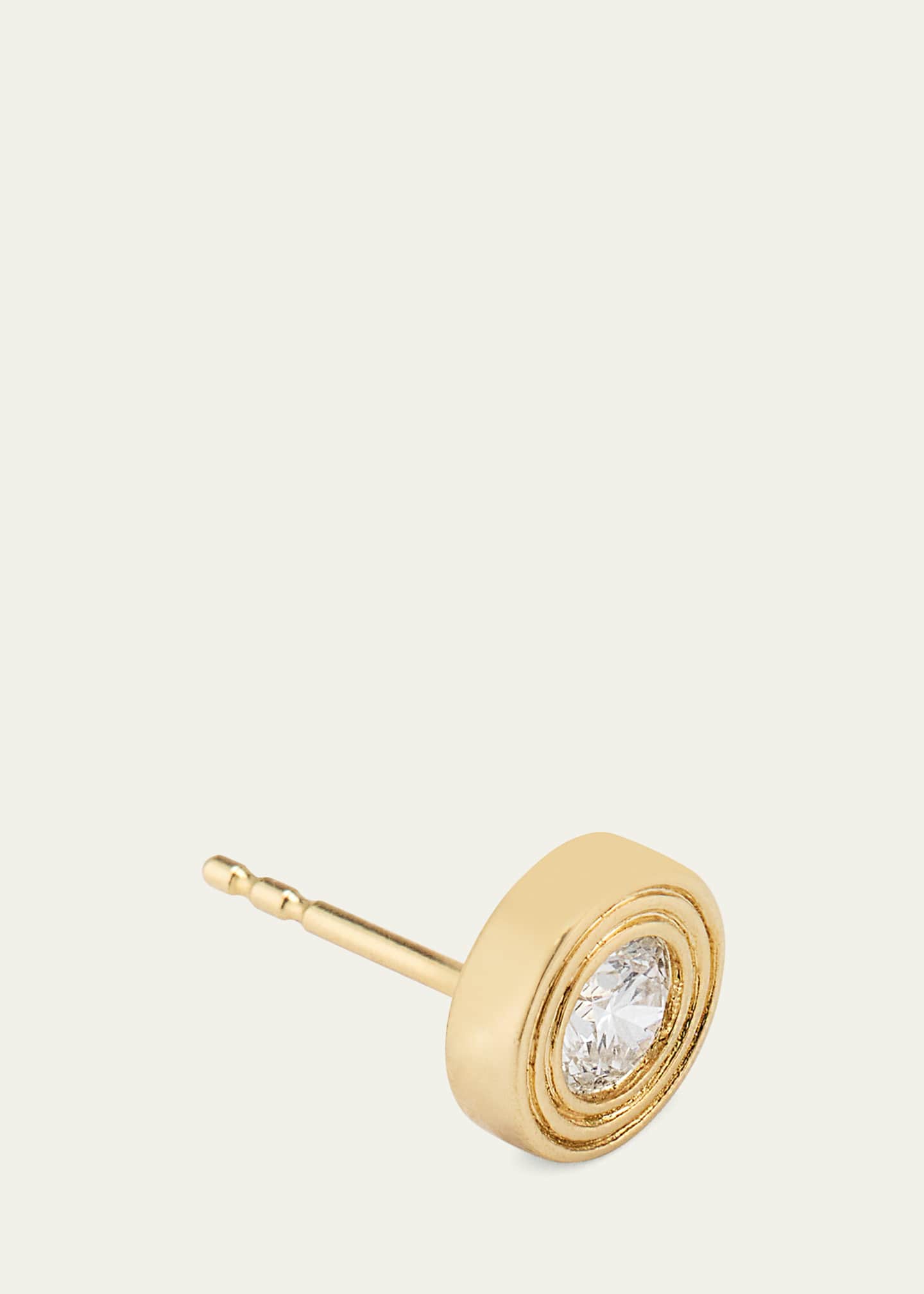 Sydney Evan 14k Fluted Diamond Stud Earring, Single Image 3 of 4