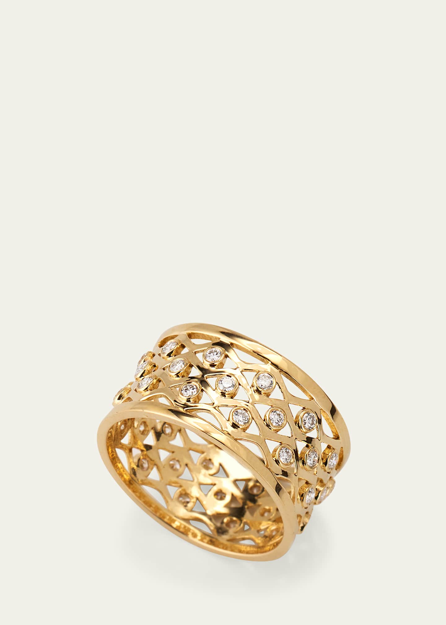 Sydney Evan 14k Fishnet Diamond Eternity Ring, Size 7 Image 3 of 4