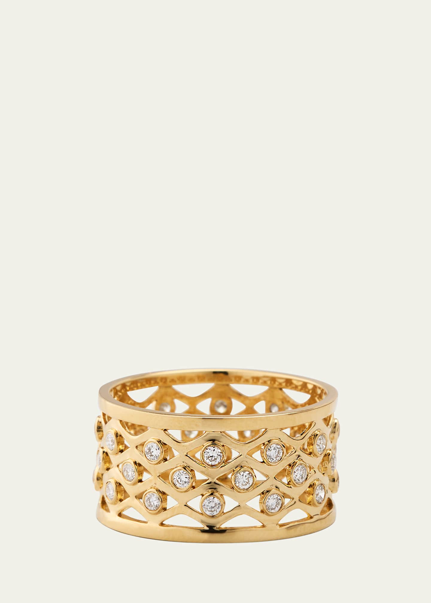 Sydney Evan 14k Fishnet Diamond Eternity Ring, Size 7 Image 1 of 4