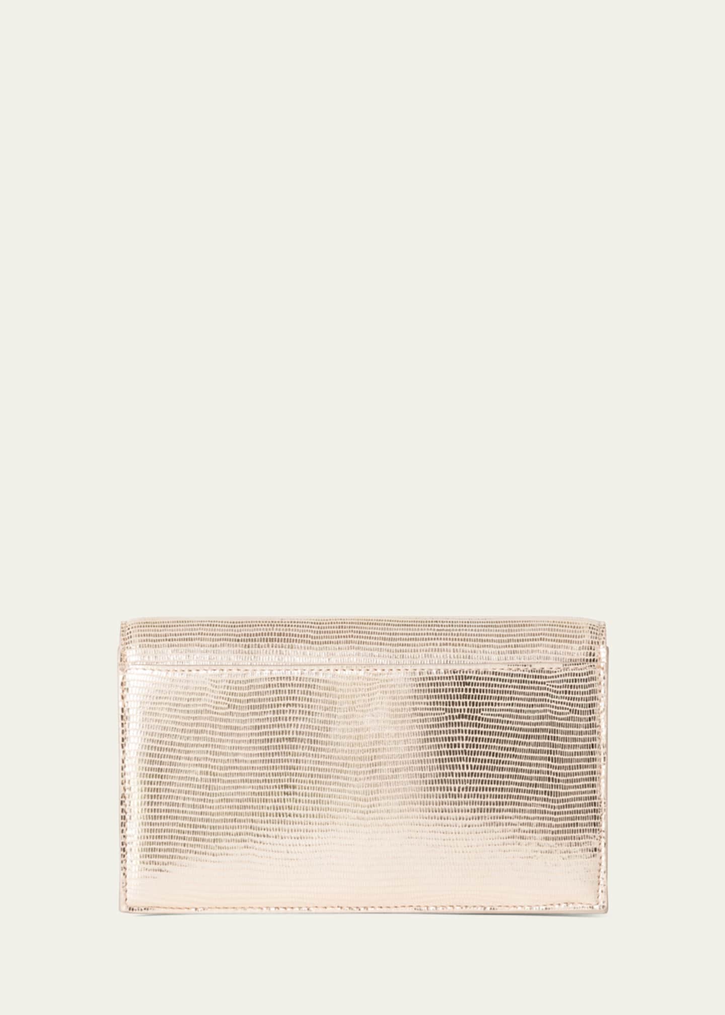 Akris Anouk Metallic Lizard-Embossed Crossbody Bag Image 3 of 5