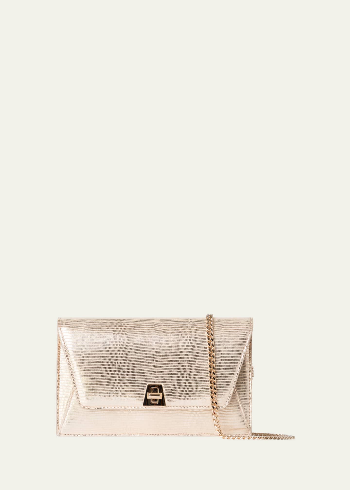 Akris Anouk Metallic Lizard-Embossed Crossbody Bag Image 1 of 5