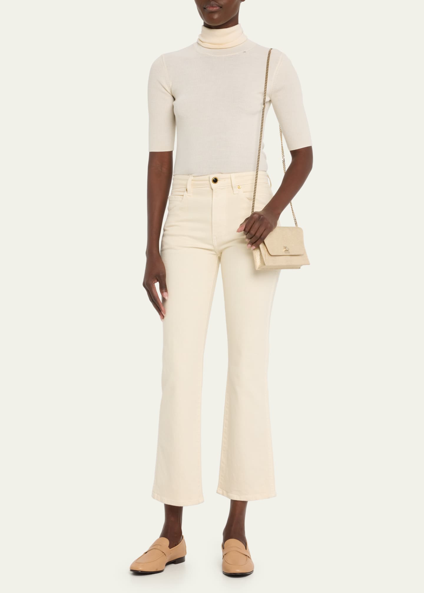 Akris Anouk Metallic Lizard-Embossed Crossbody Bag Image 5 of 5