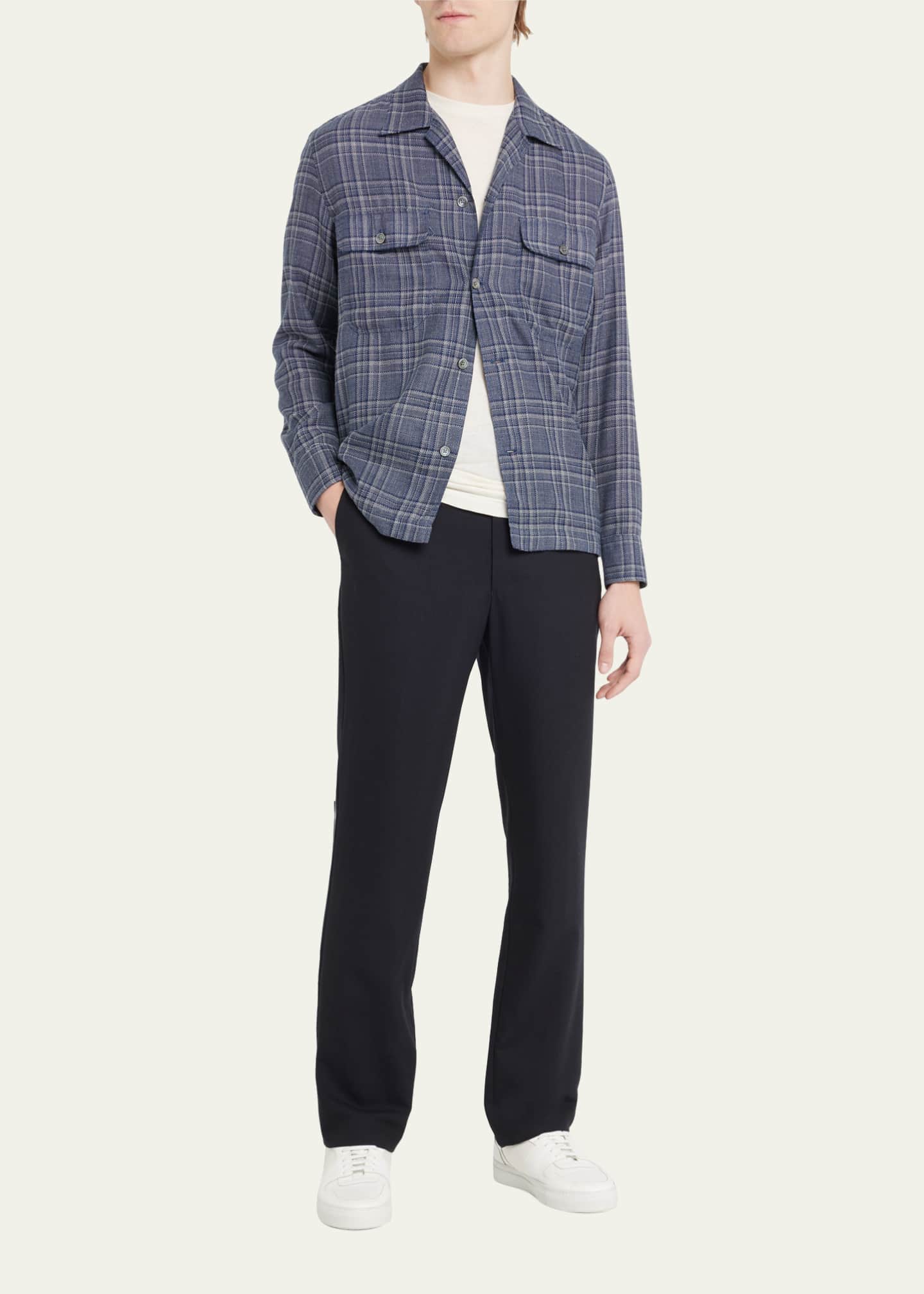 Salvatore Piccolo Men's Plaid Shirt Jacket