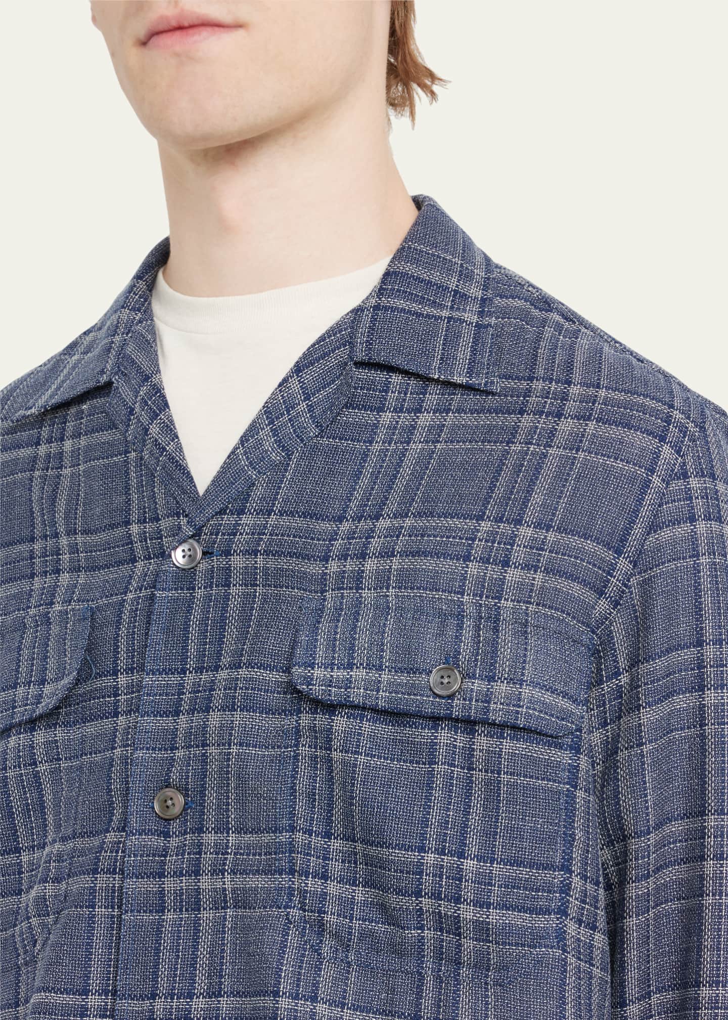 Salvatore Piccolo Men's Plaid Shirt Jacket - Bergdorf Goodman