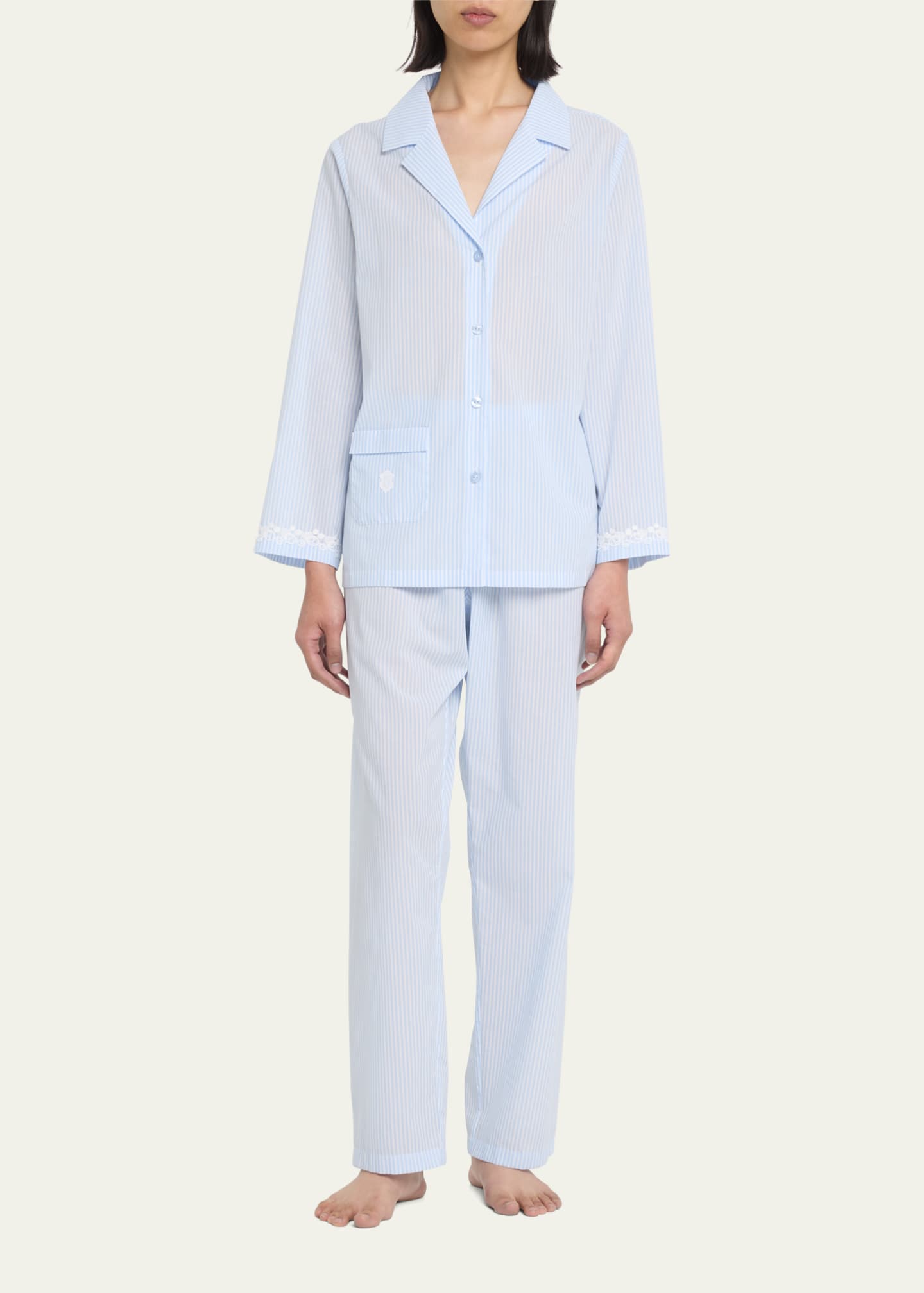 Striped cotton sales pajama set