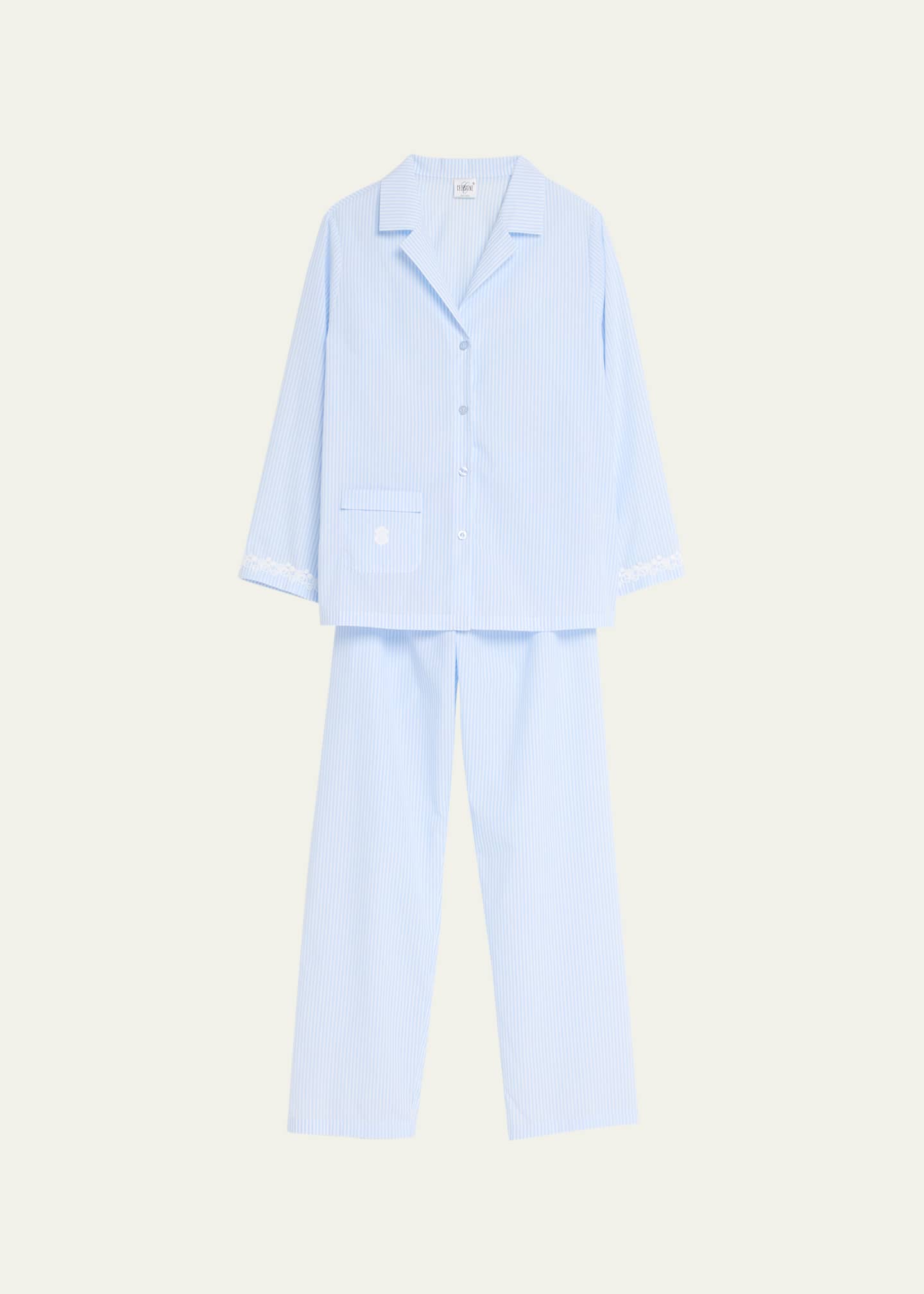 Striped cotton pajama set shop