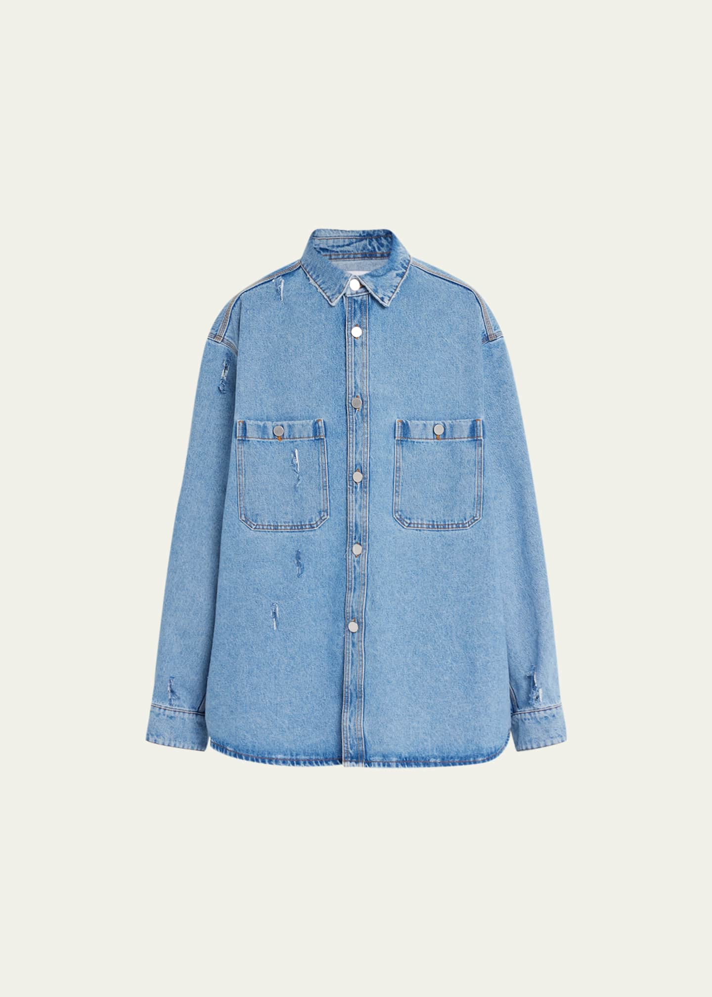 HED MAYNER Men's Oversized Stonewashed Denim Work Shirt in 2023