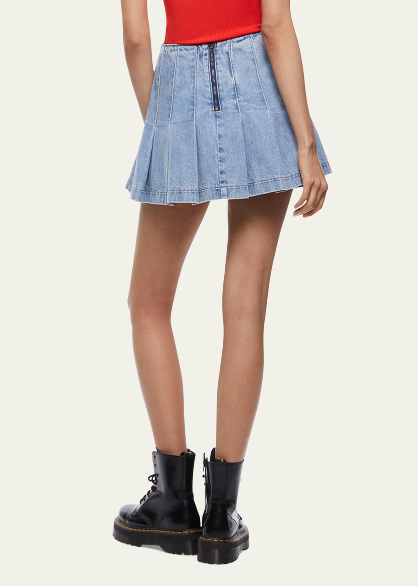 Pleated denim on sale skirt 8x10