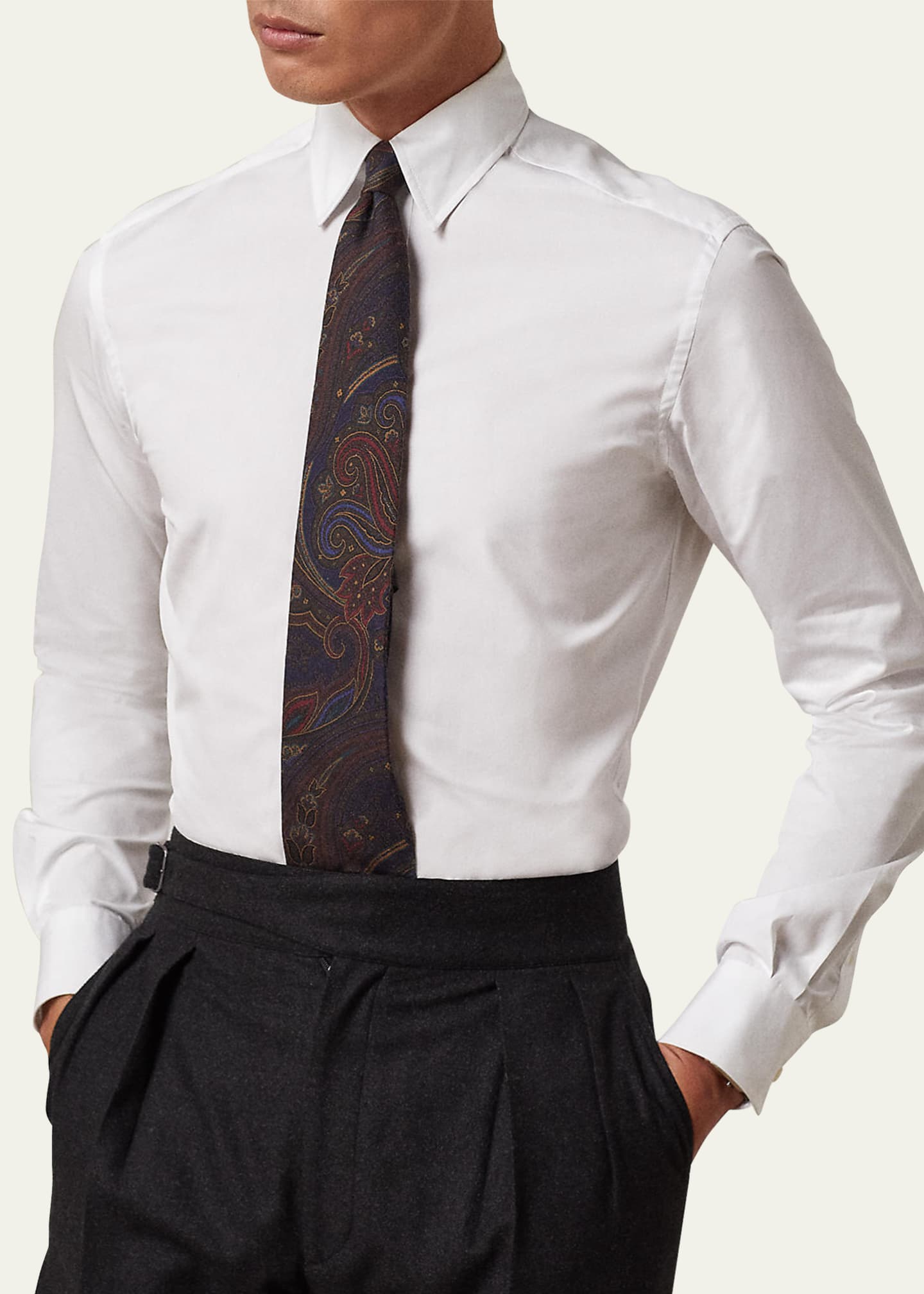 Ralph Lauren Purple Label Men's Harrison Solid Poplin Sport Shirt Image 2 of 4