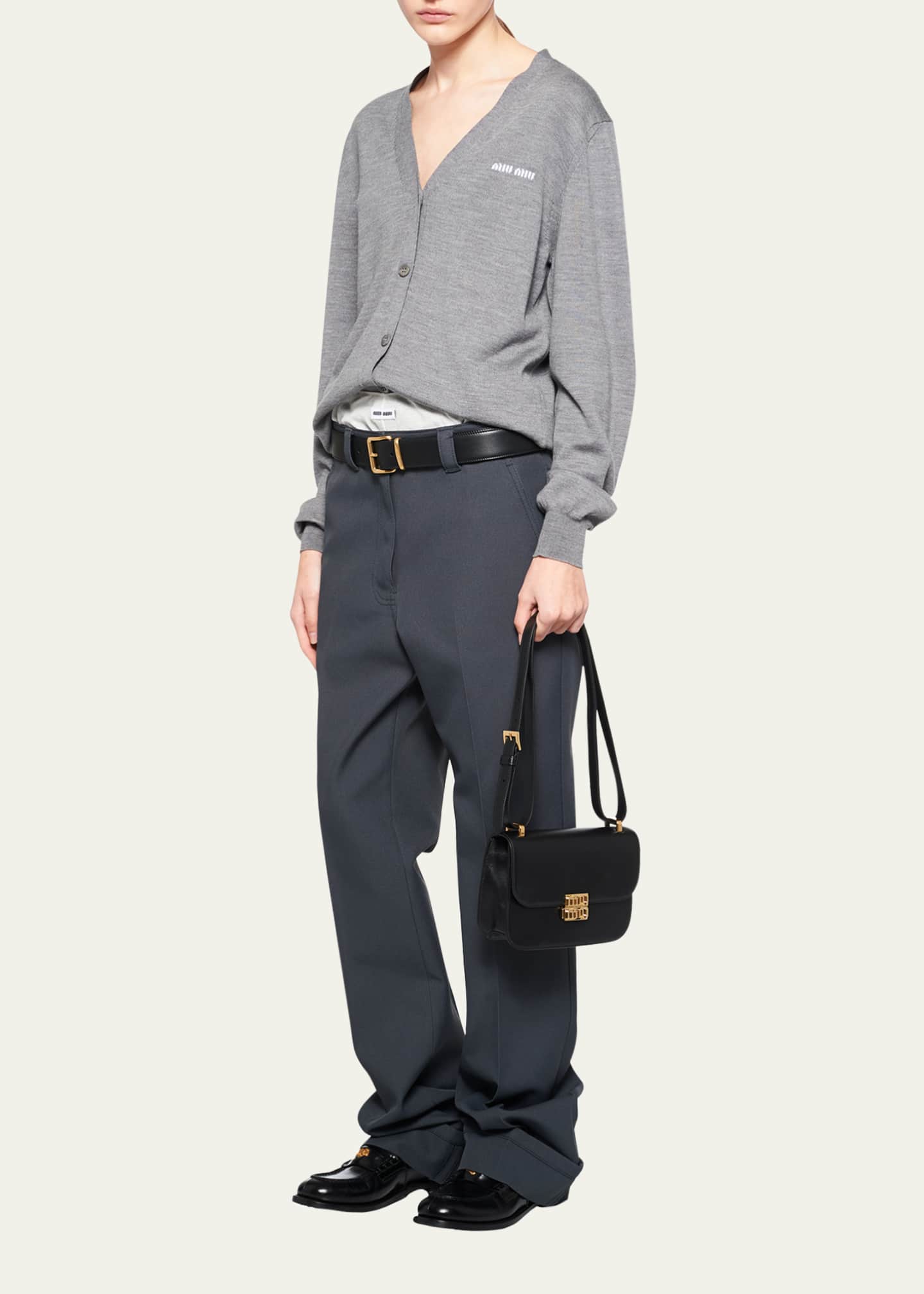 Miu miu city calf miu logo shoulder bag store