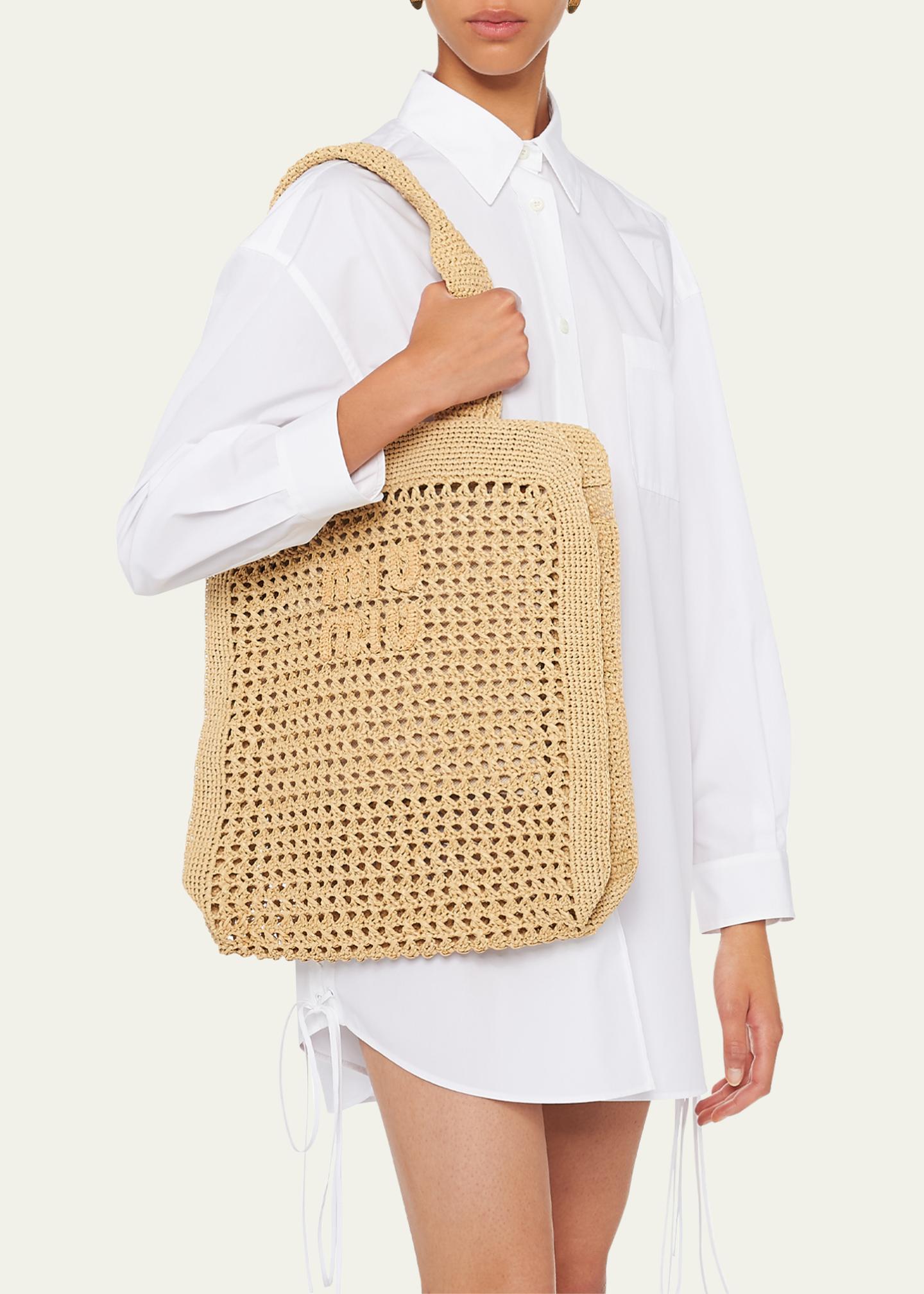 Miu Miu Crochet Logo Tote Bag - Bergdorf Goodman