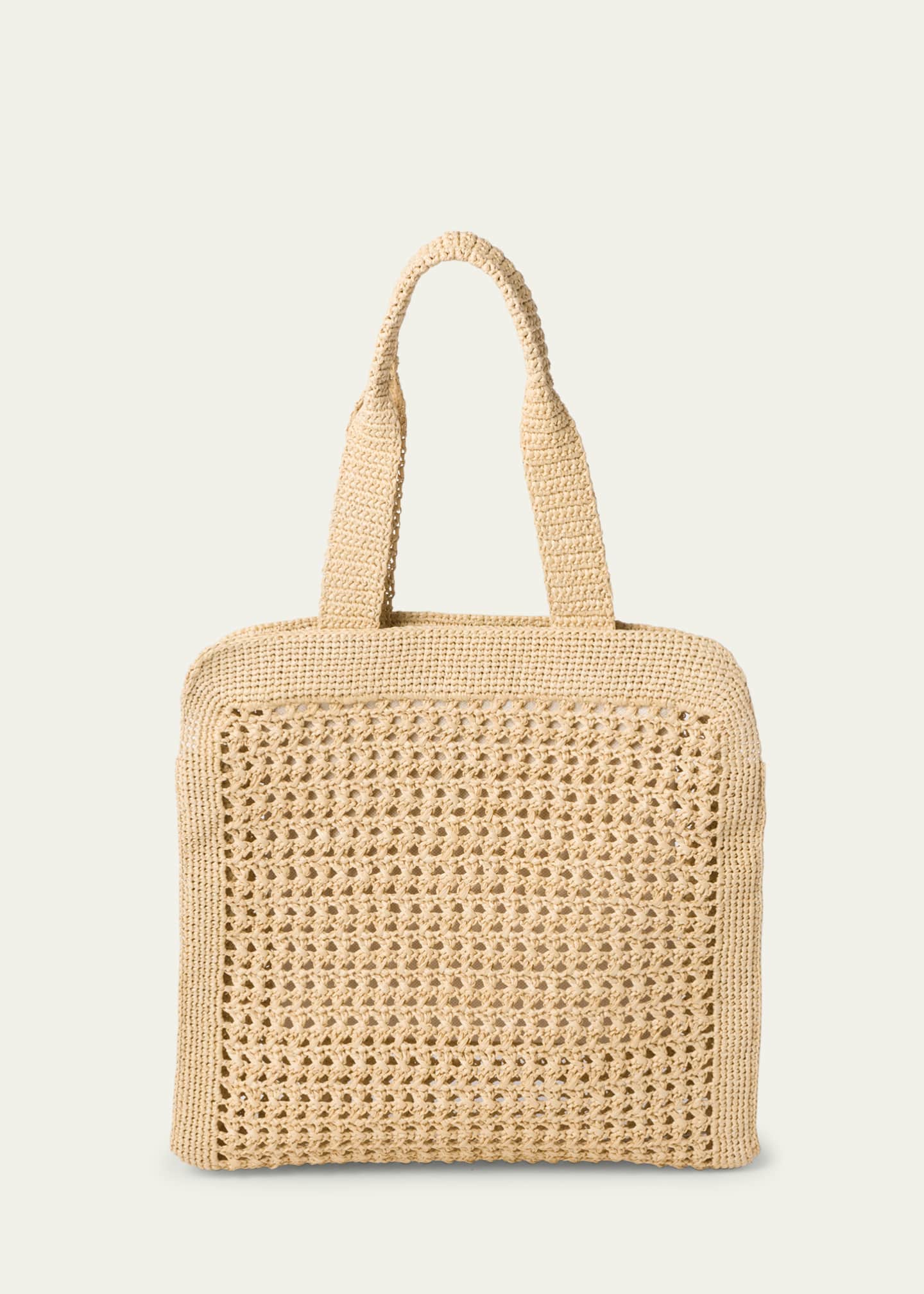 FW2002 MIUMIU ウールアクリルボストン型バッグLAMPO ITALY Miu Miu Crochet Logo Tote Bag - Bergdorf Goodman