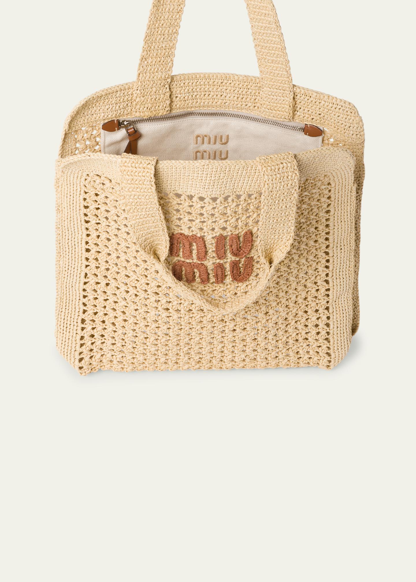 Miu Miu Crochet Logo Tote Bag - Bergdorf Goodman