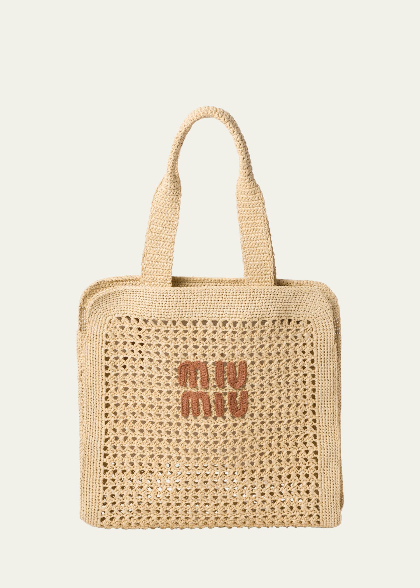 Miu Miu Crochet Logo Tote Bag - Bergdorf Goodman