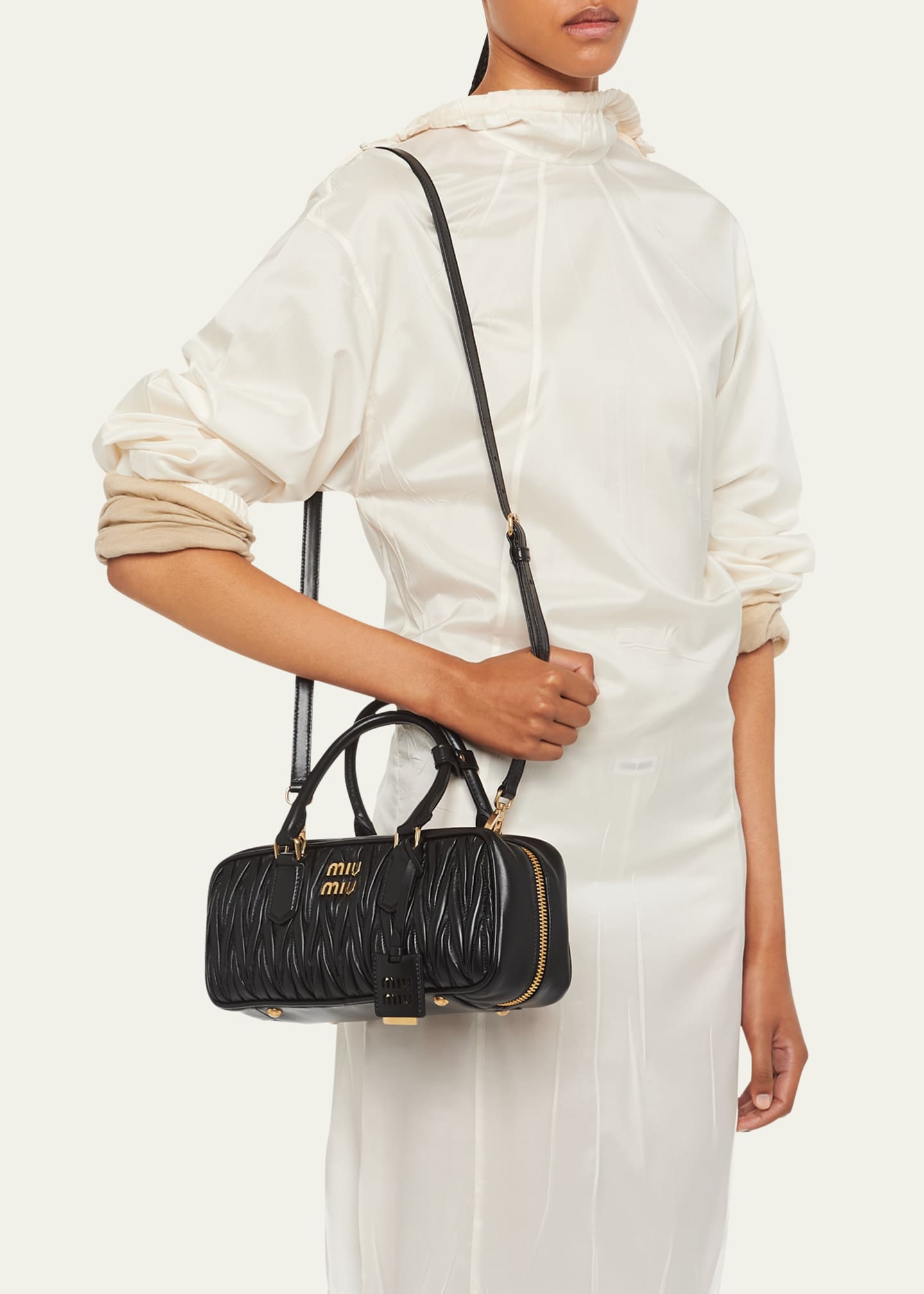 Miu Miu Quilted Leather TopHandle Bag Bergdorf Goodman