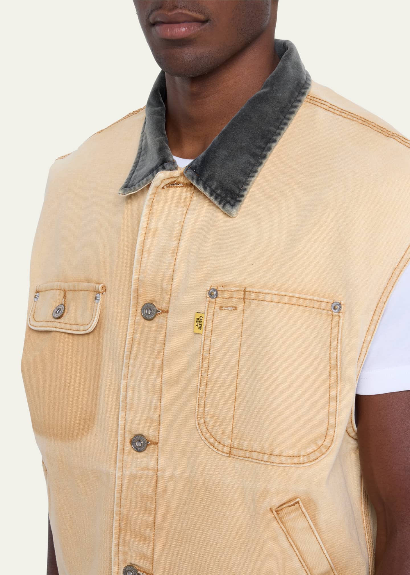 GALLERY DEPARTMENT Men's Logan Canvas Trucker Vest - Bergdorf Goodman