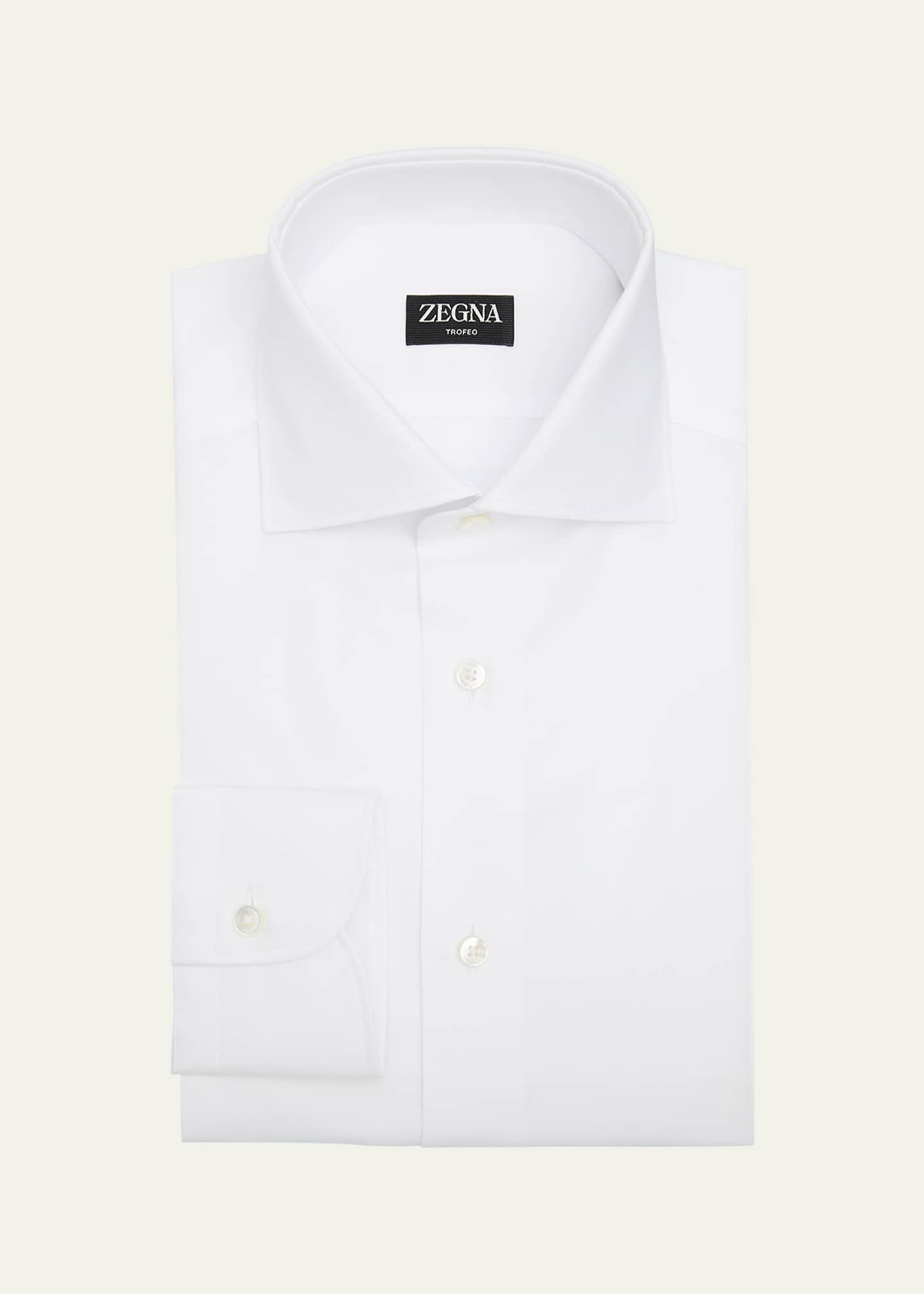 ZEGNA Men's Micro-Textured Cotton Dress Shirt Image 1 of 2