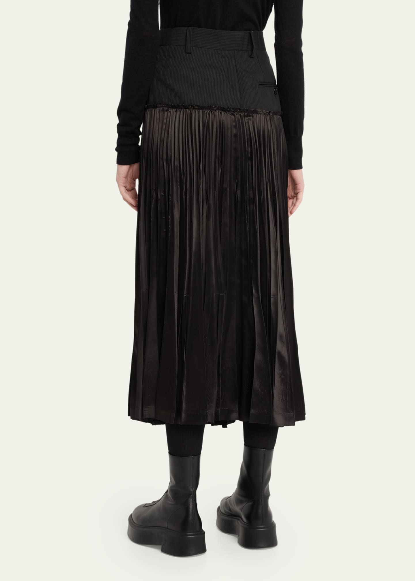 Junya Watanabe Pleat Bottom Hybrid Skirt Image 3 of 4