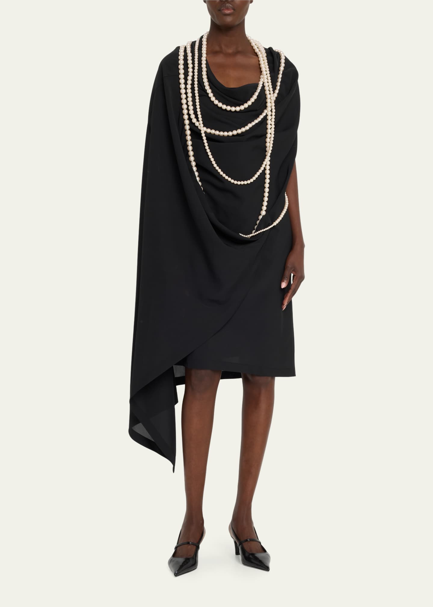 Junya Watanabe Draped Pearl Necklace Mini Dress Image 2 of 5