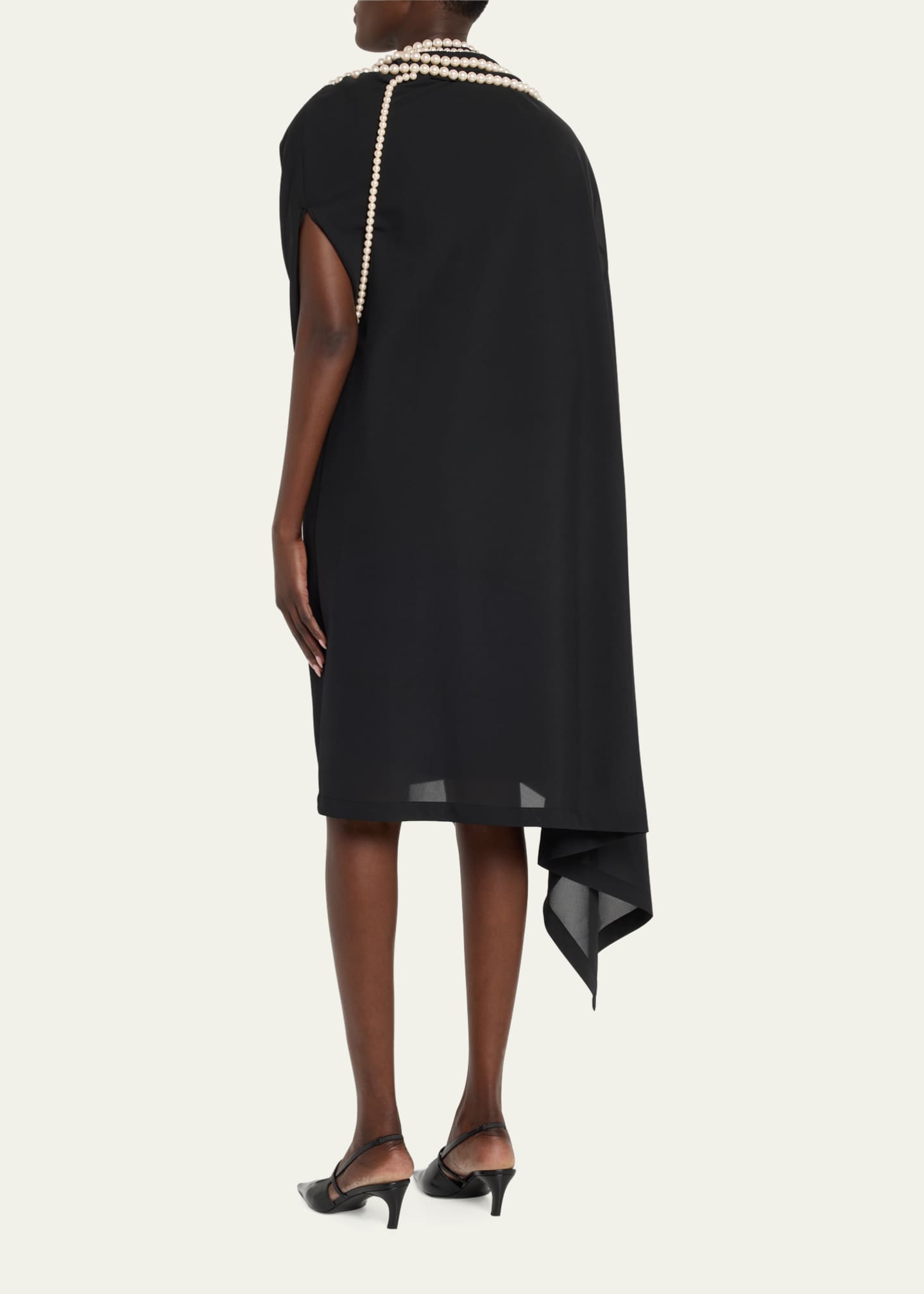 Junya Watanabe Draped Pearl Necklace Mini Dress Image 3 of 5