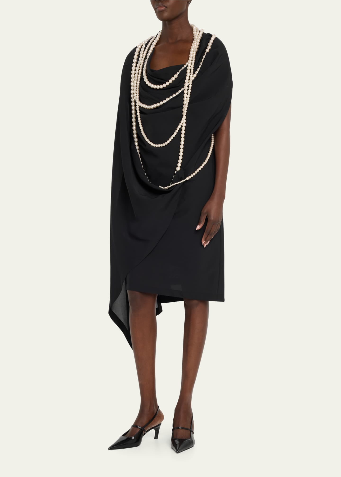 Junya Watanabe Draped Pearl Necklace Mini Dress Image 4 of 5